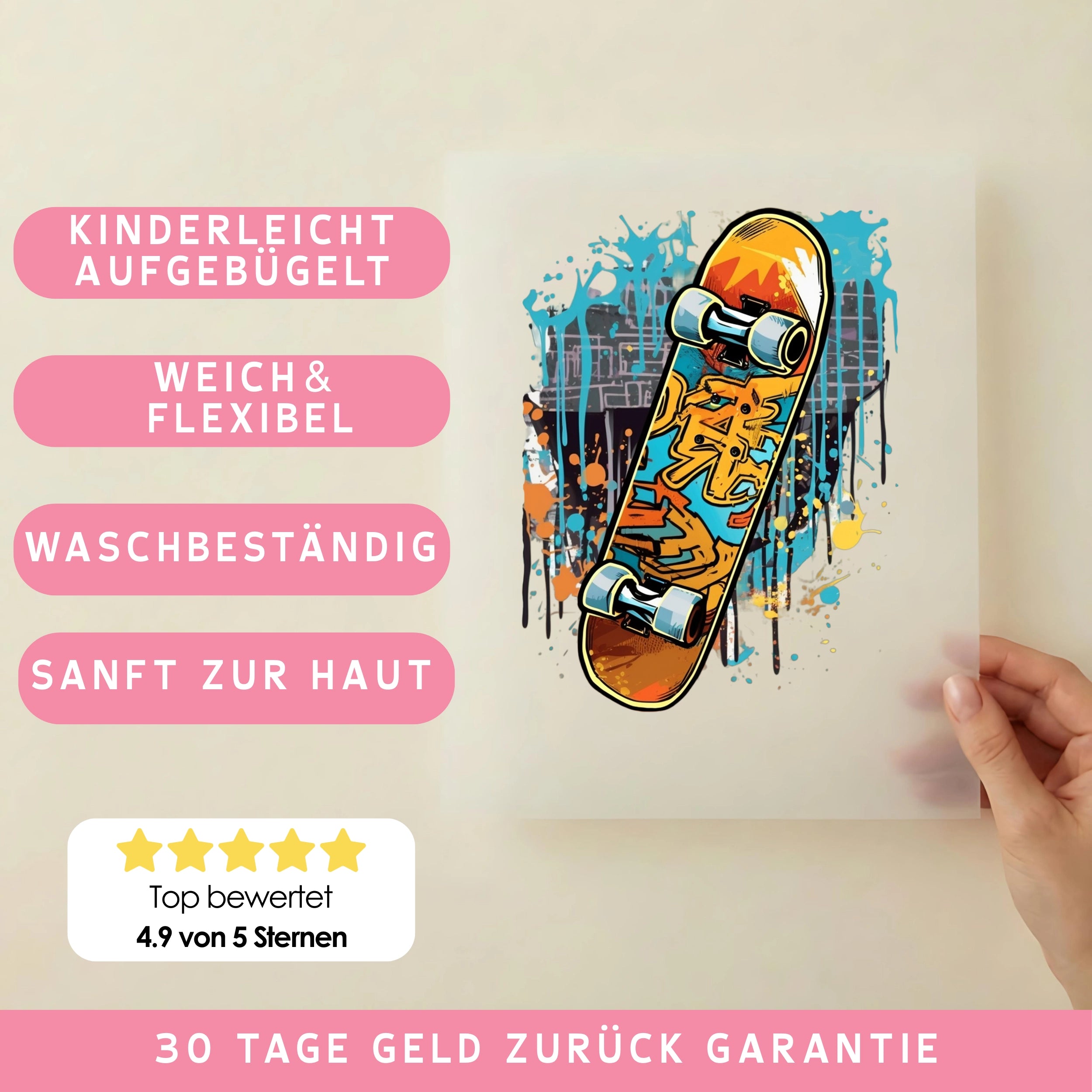Bügelbild Skateboard
