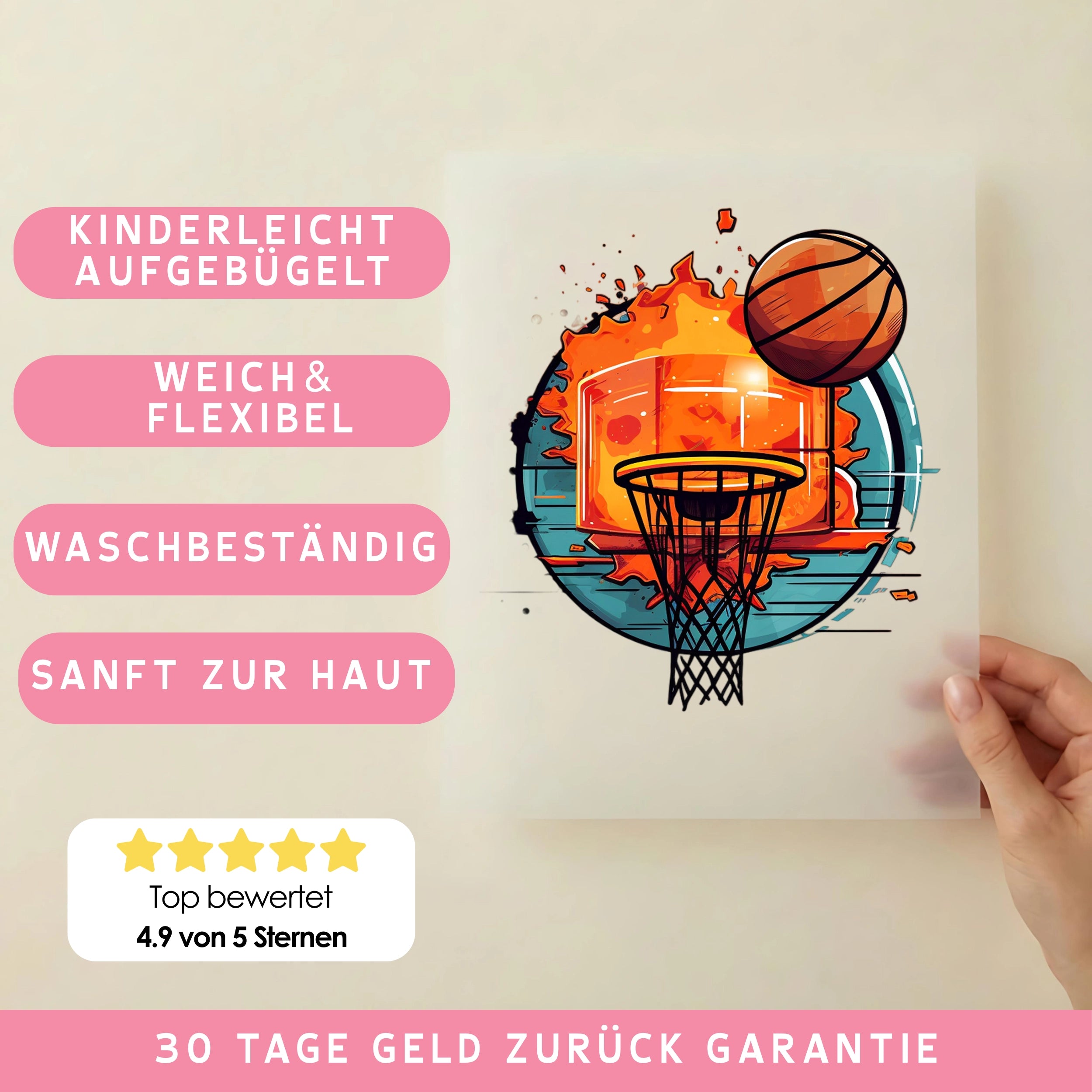 Bügelbild Basketball