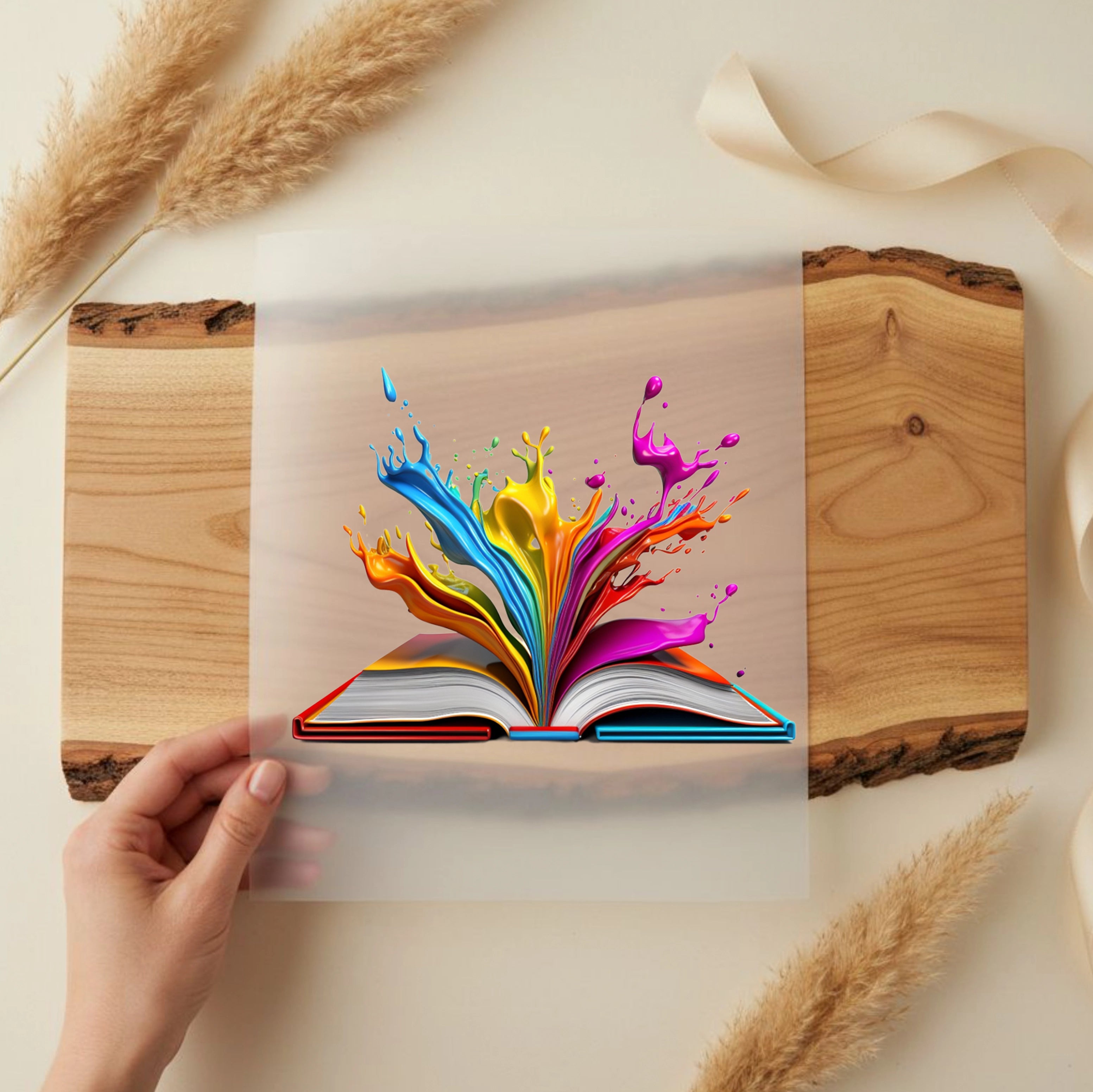 Bügelbild Buch Splash