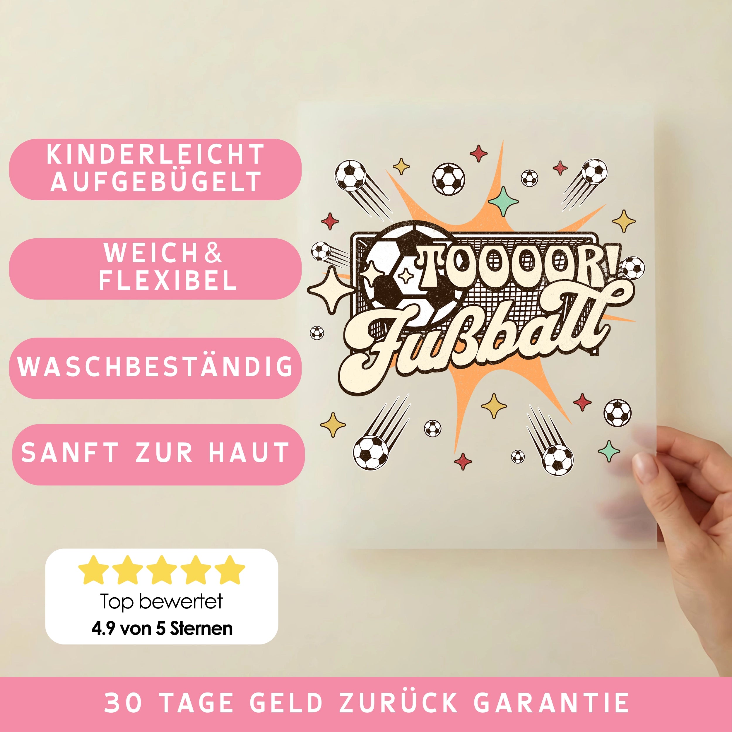 Bügelbild Fußball Toooor