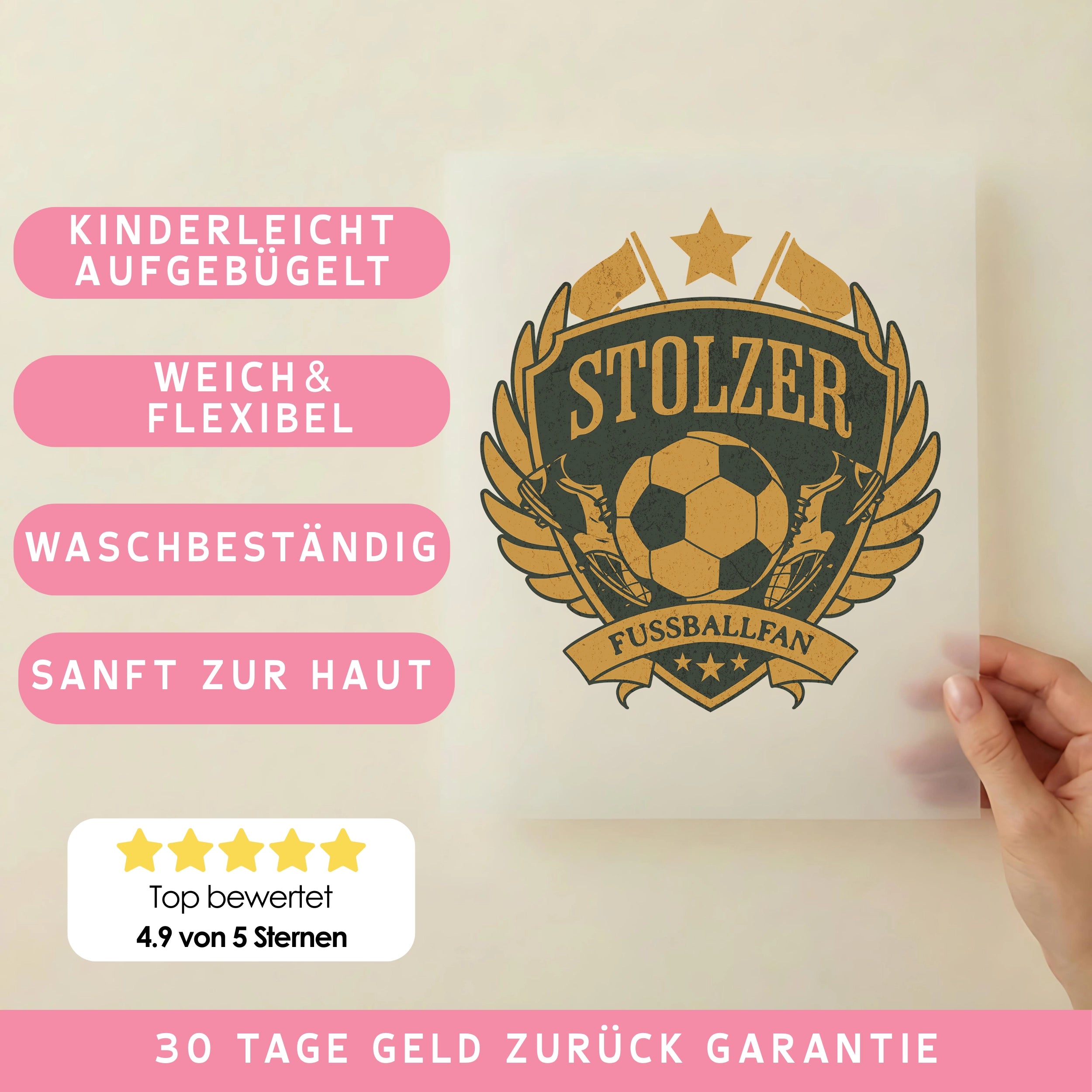 Bügelbild Stolzer Fußballfan
