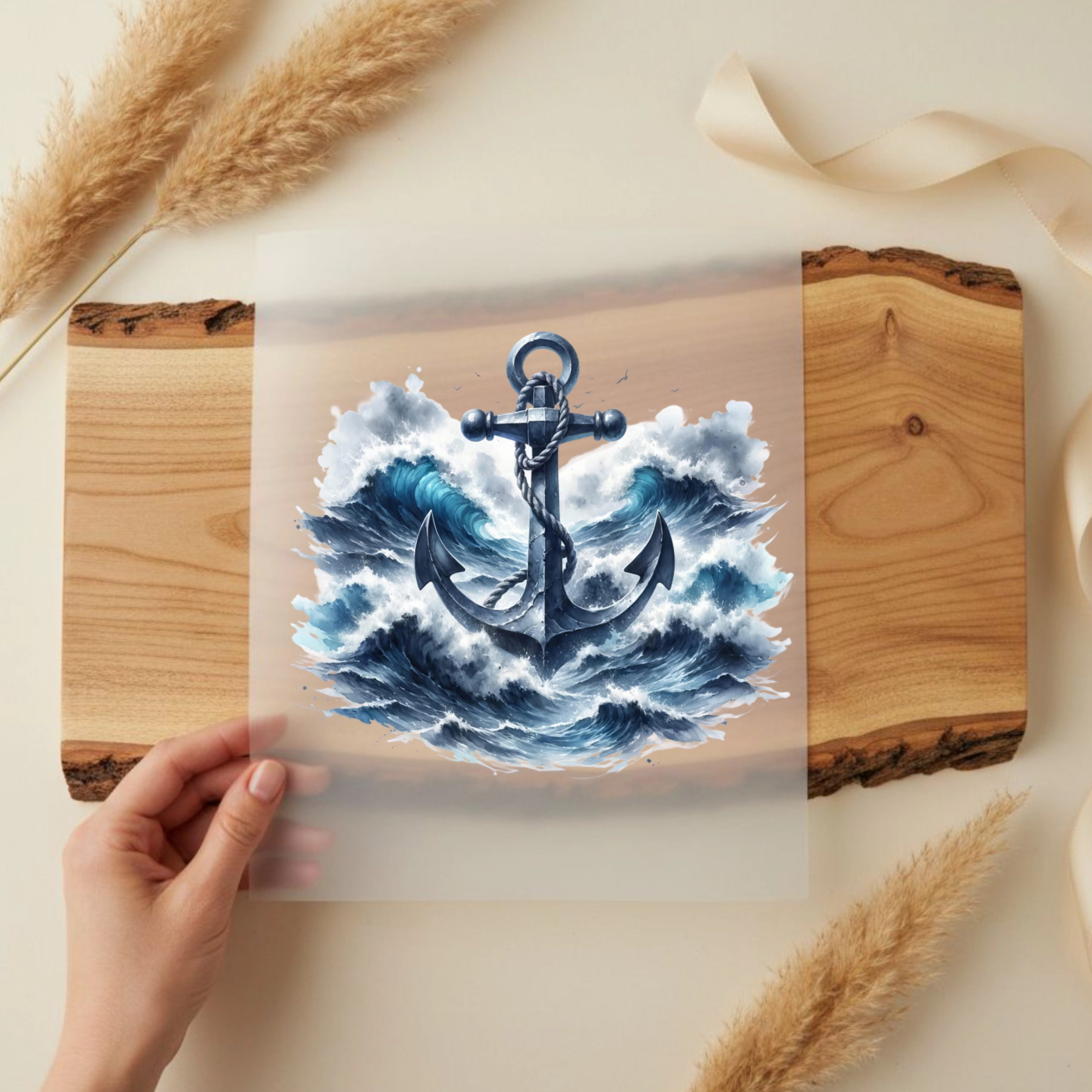 Bügelbild Anker Kraft des Meeres