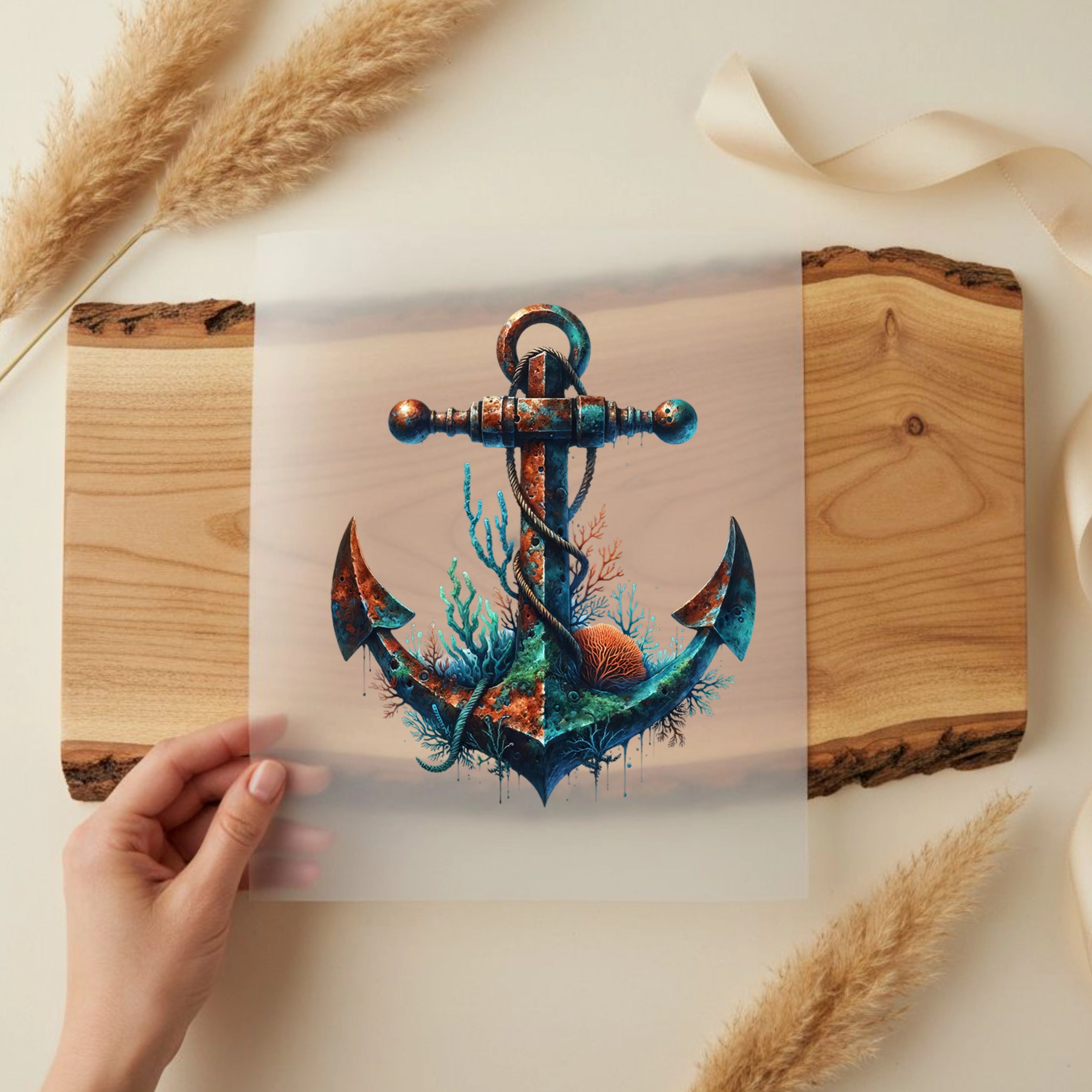 Bügelbild Korallenanker