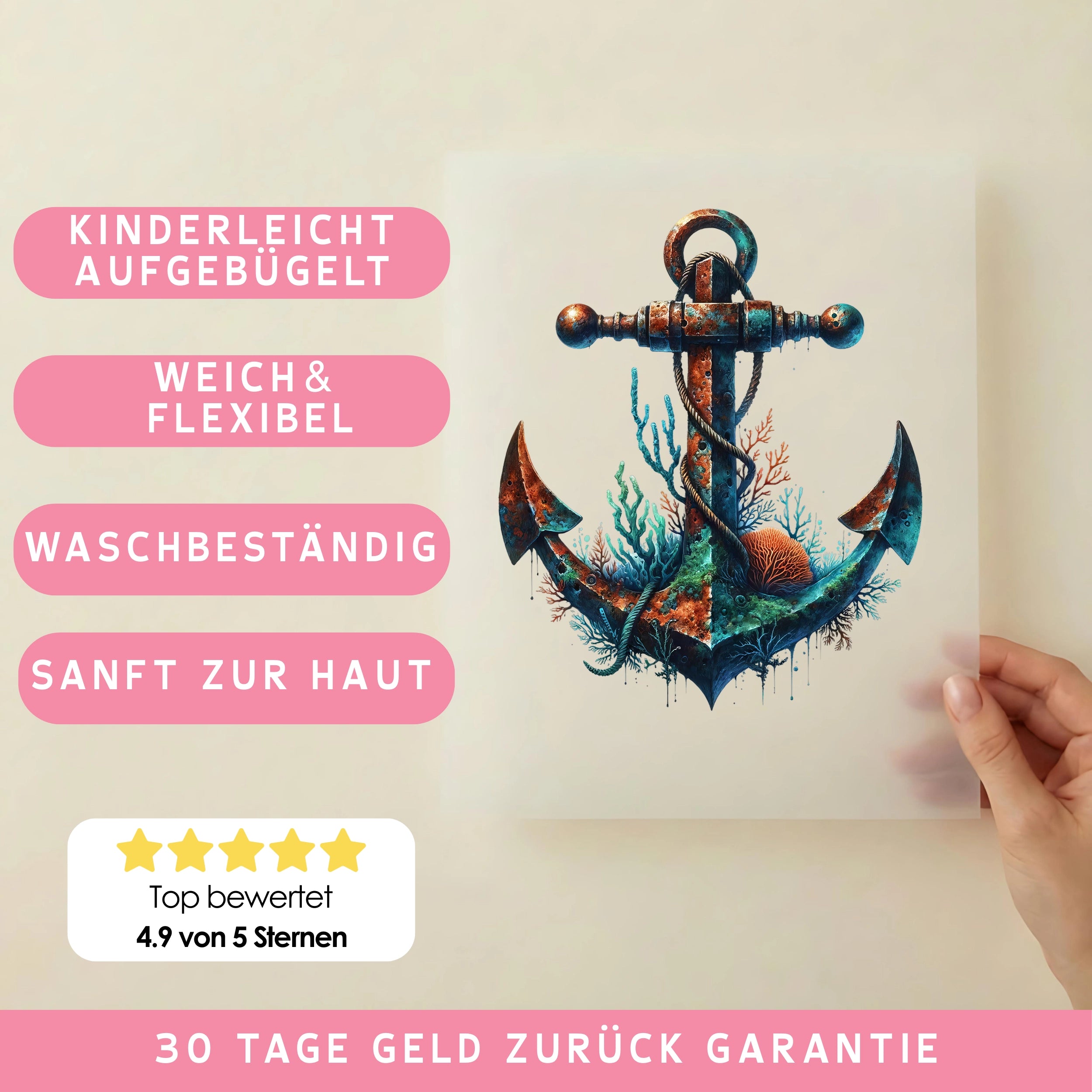 Bügelbild Korallenanker