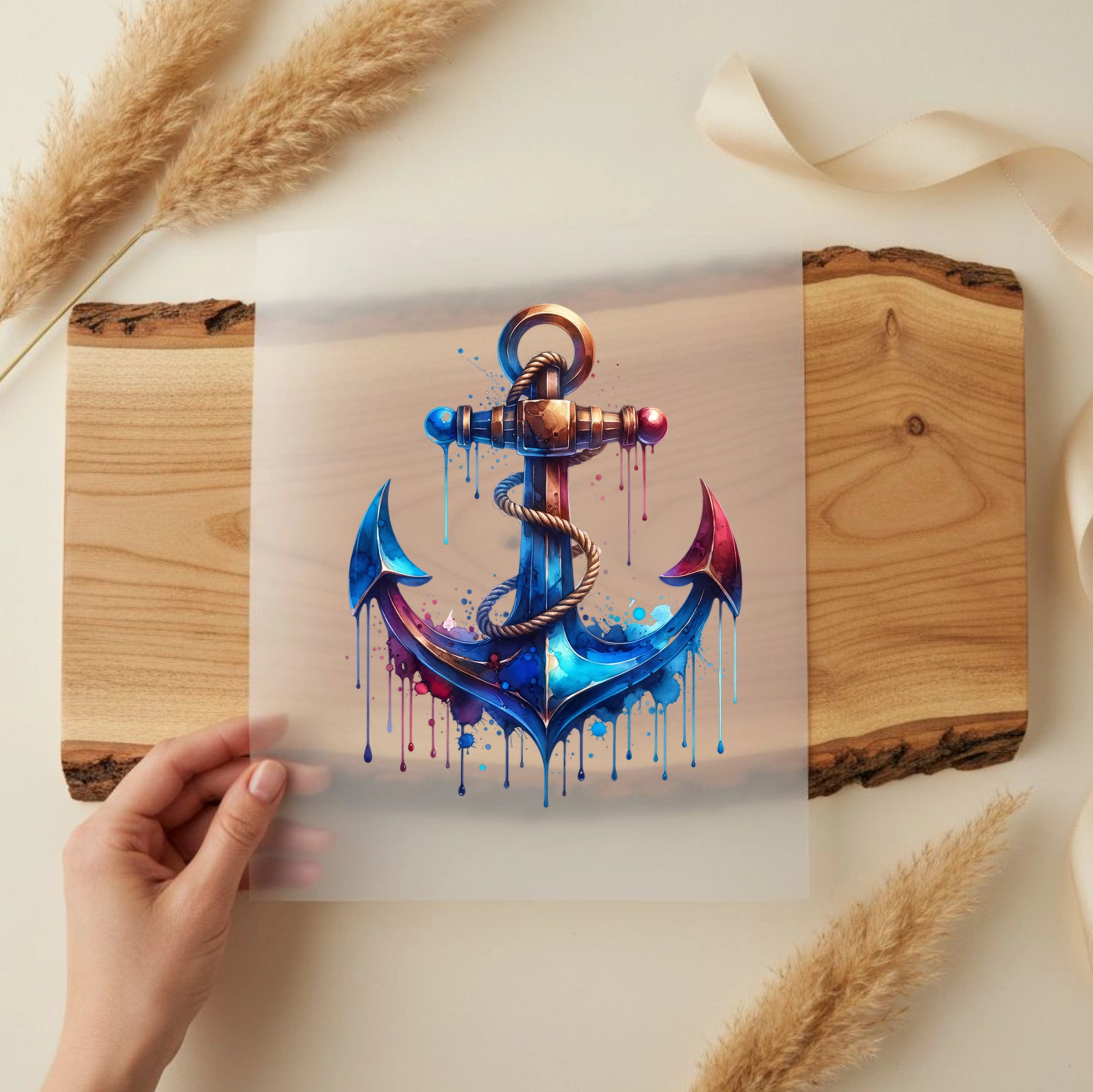 Bügelbild Tropfenanker