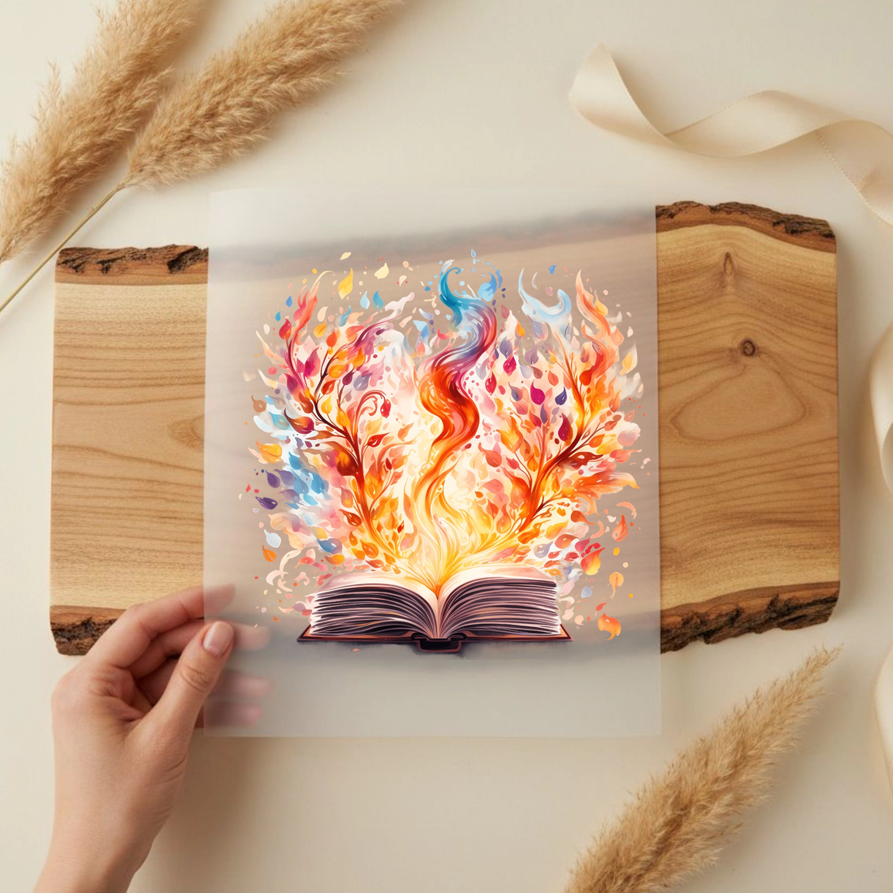 Bügelbild Buch der Flammen