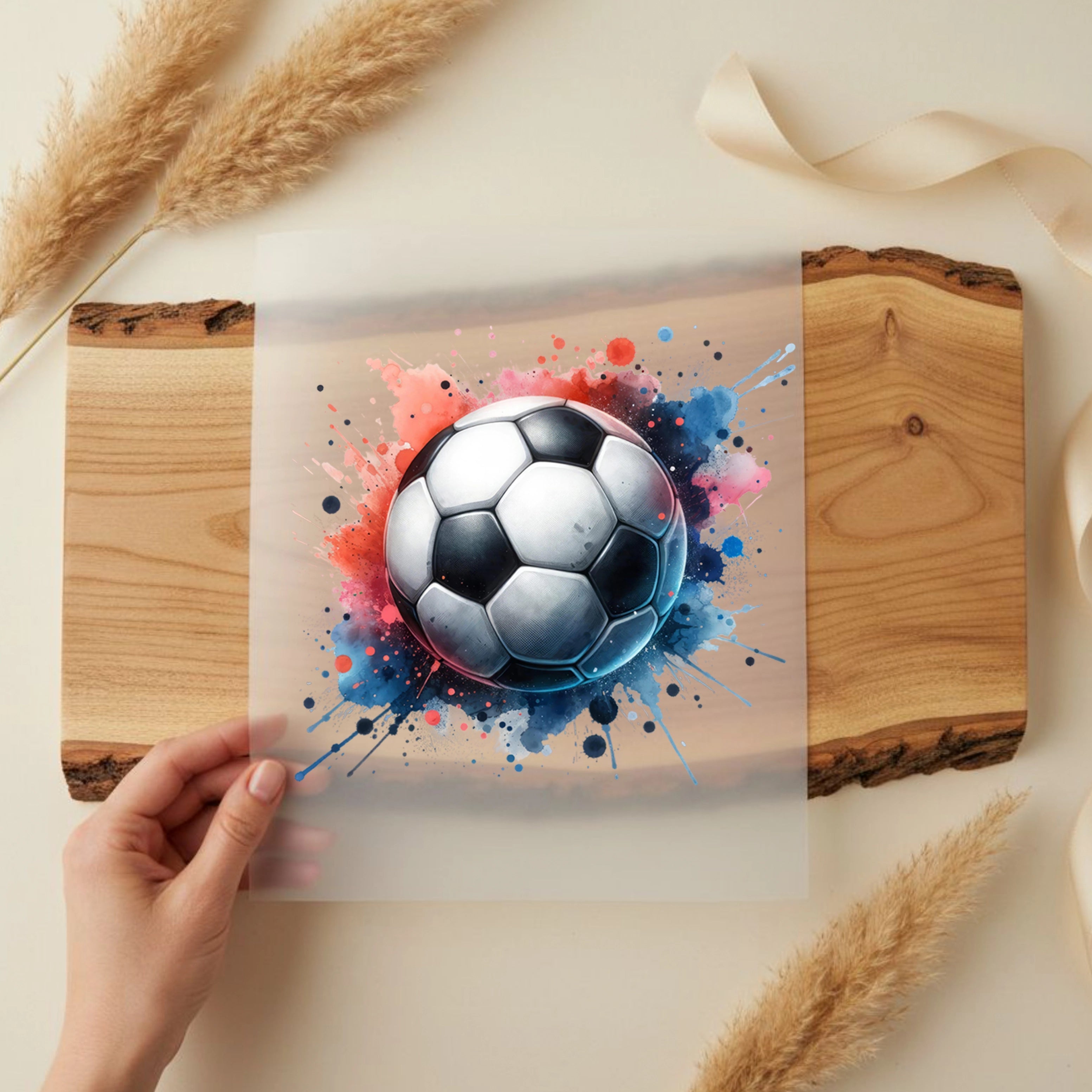 Bügelbild Fußball Farbkick