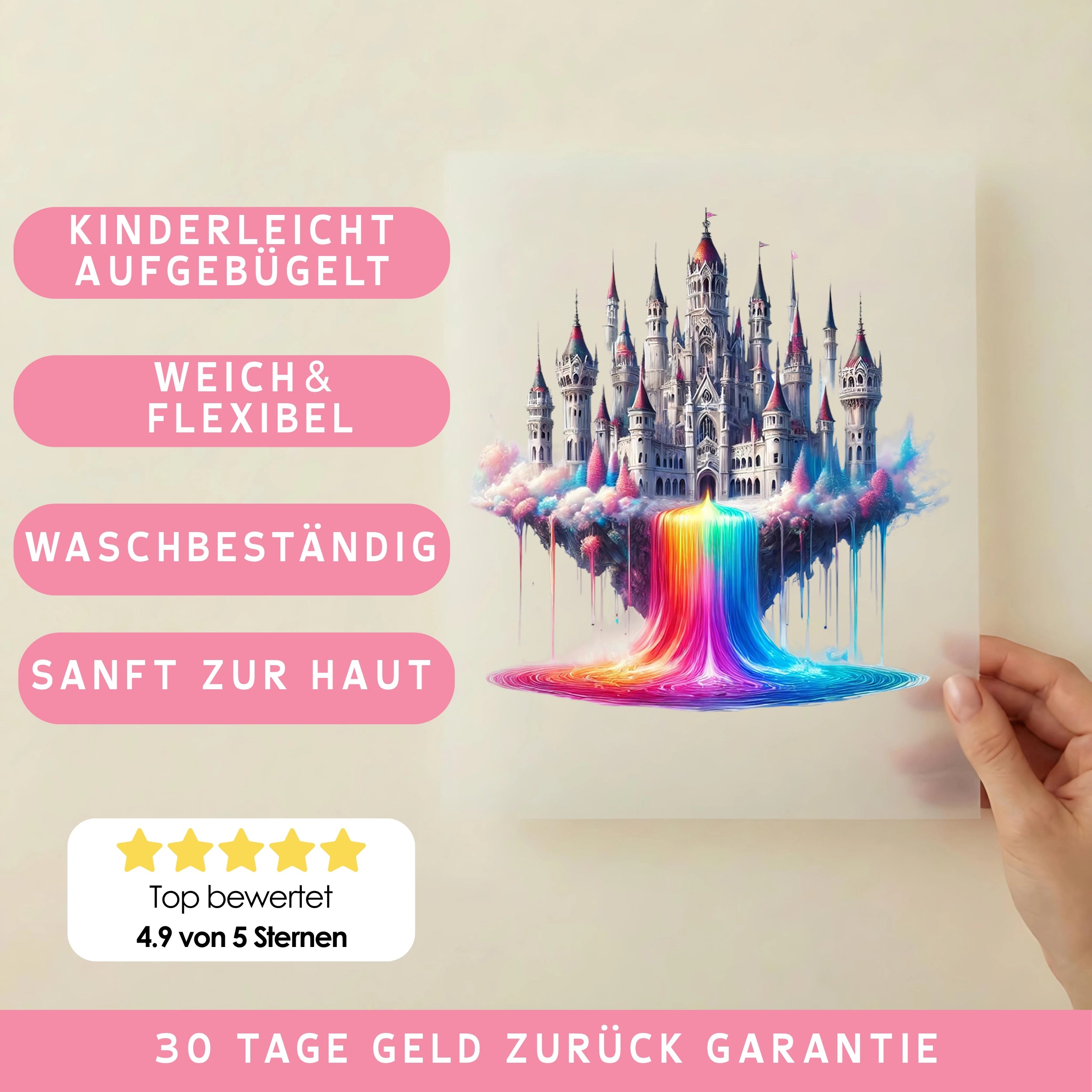 Bügelbild Schloss Auroria Wasserfall der Wunder