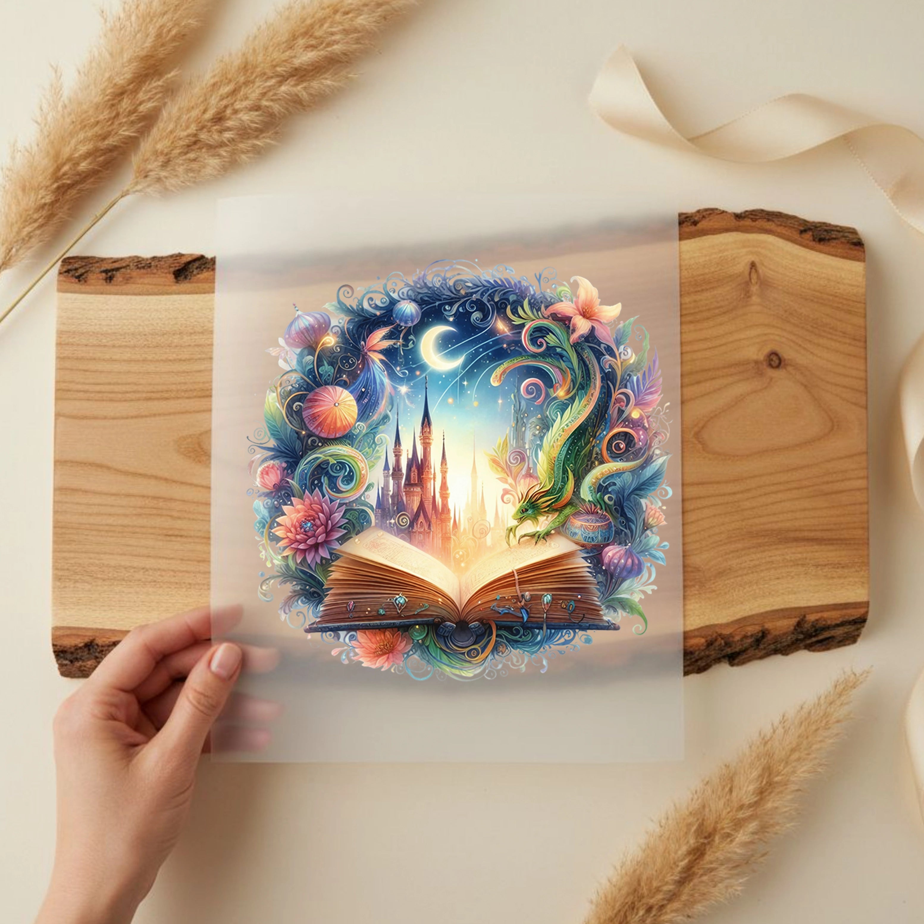 Bügelbild Zauberbuch Drachenzauber