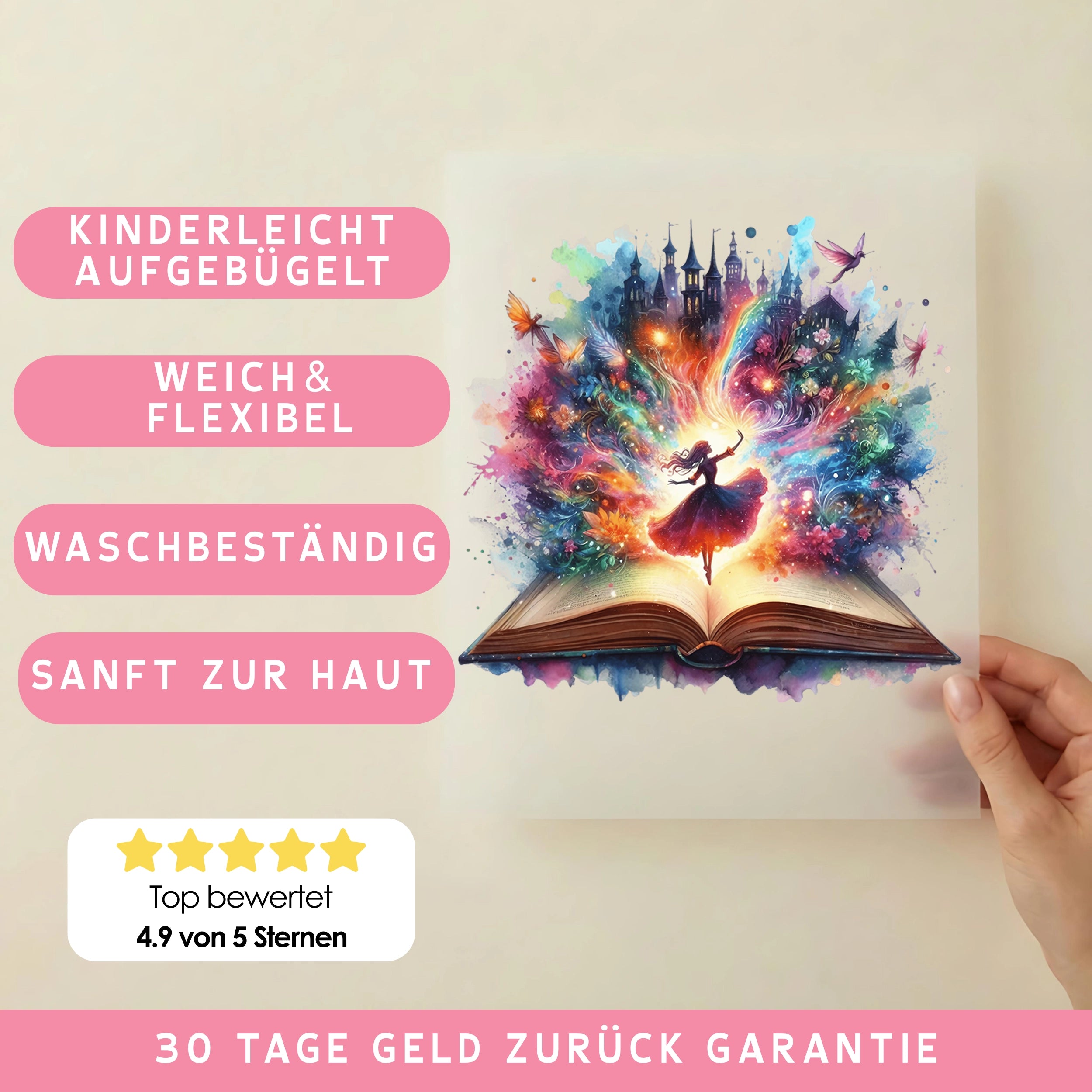 Bügelbild Zauberbuch Fiora Märchenschrift