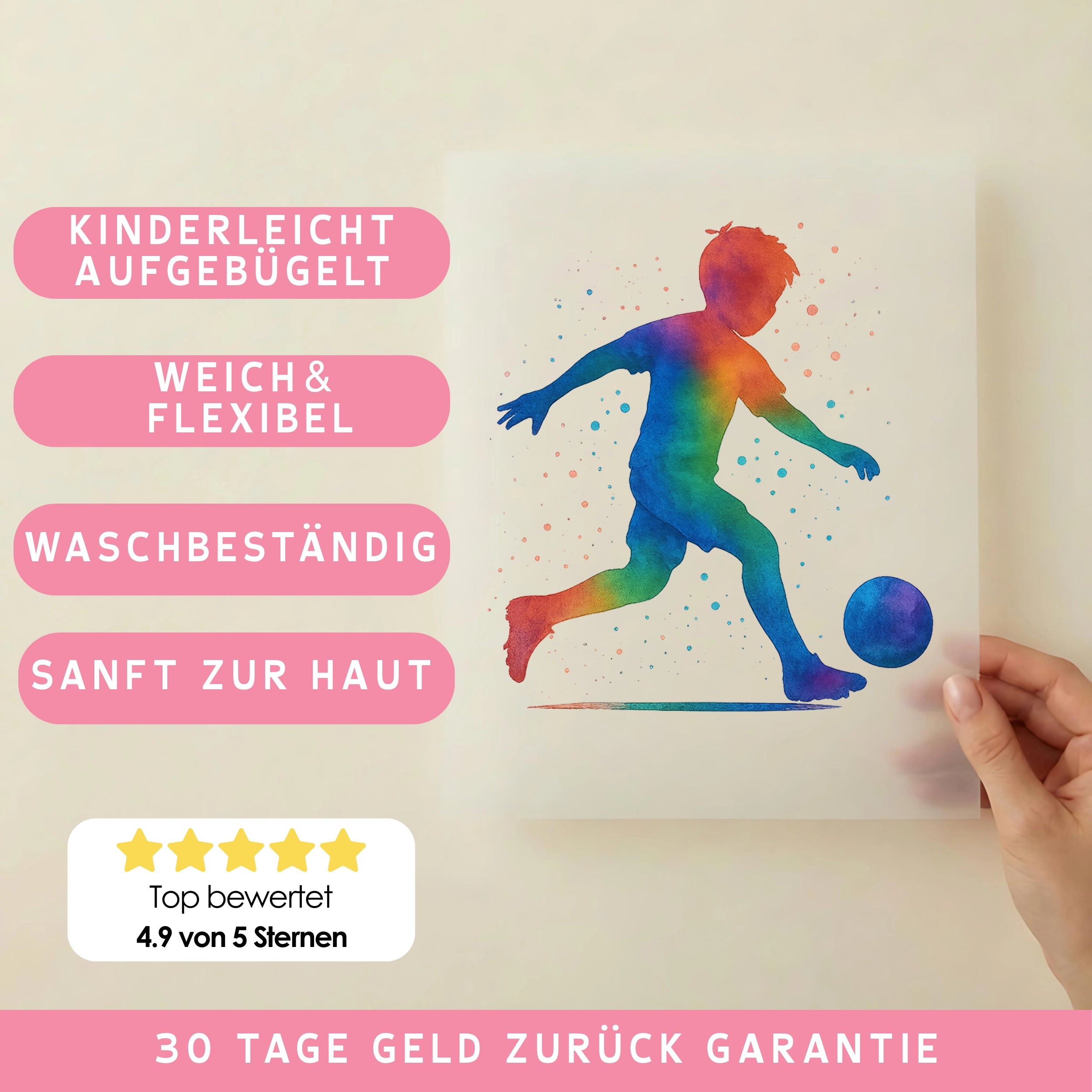 Bügelbild Fußballspieler Splash