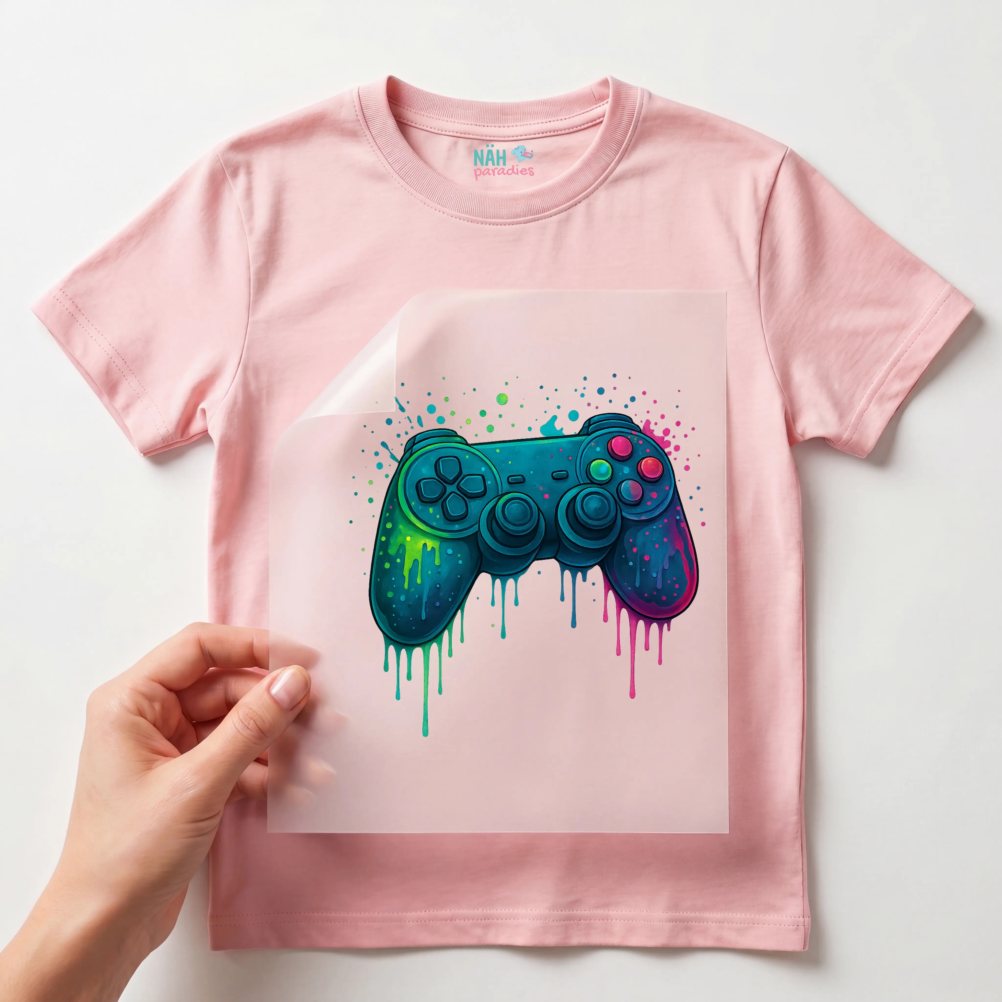 Bügelbild Grün Pinker Controller