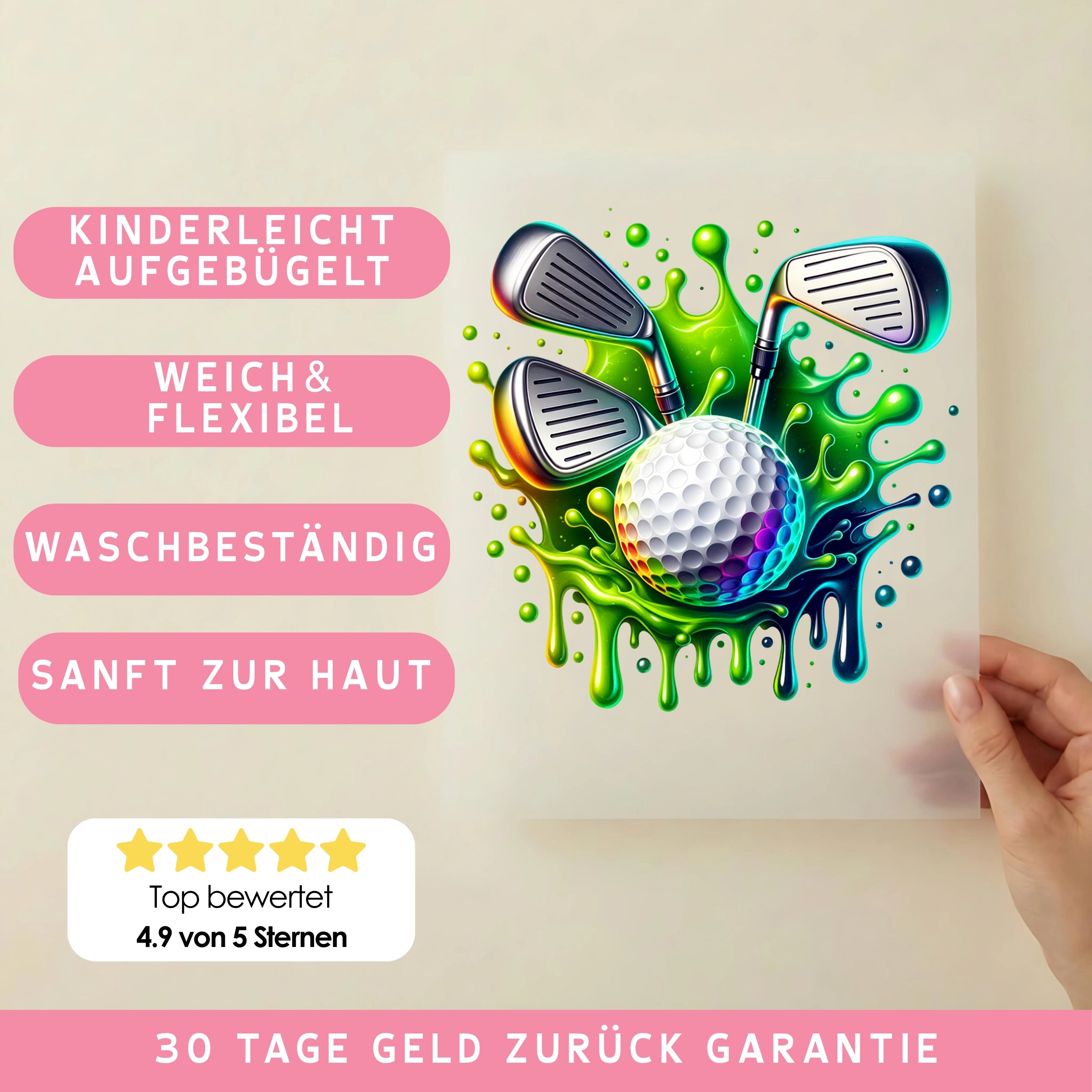 Bügelbild Bunte Golfzeit