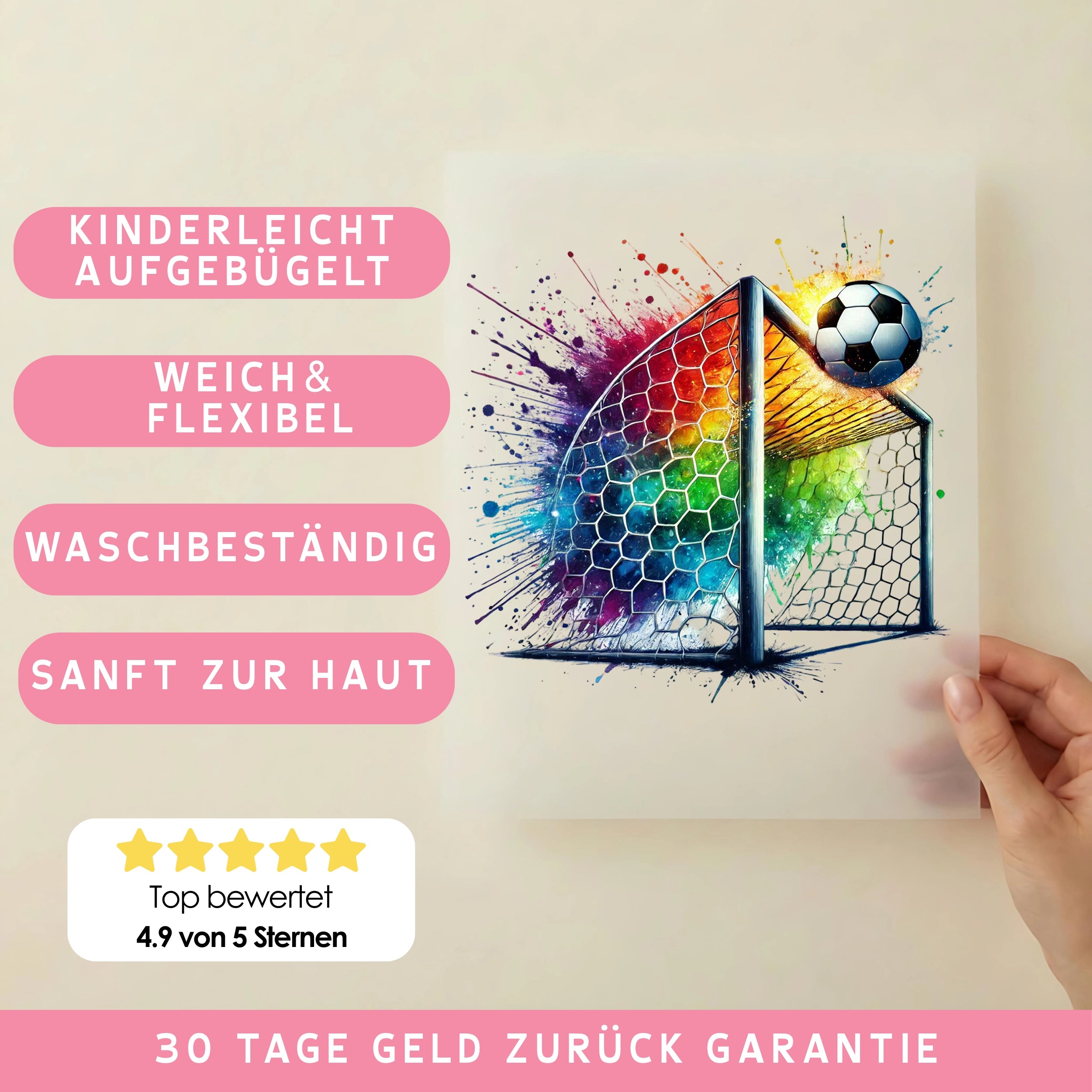 Bügelbild Fußball Splashgoal