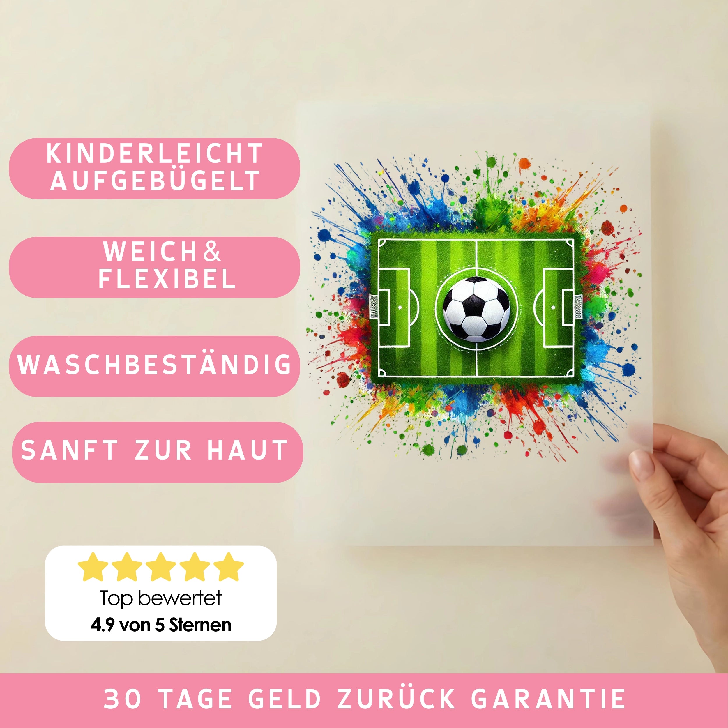 Bügelbild Fußball Splashfield