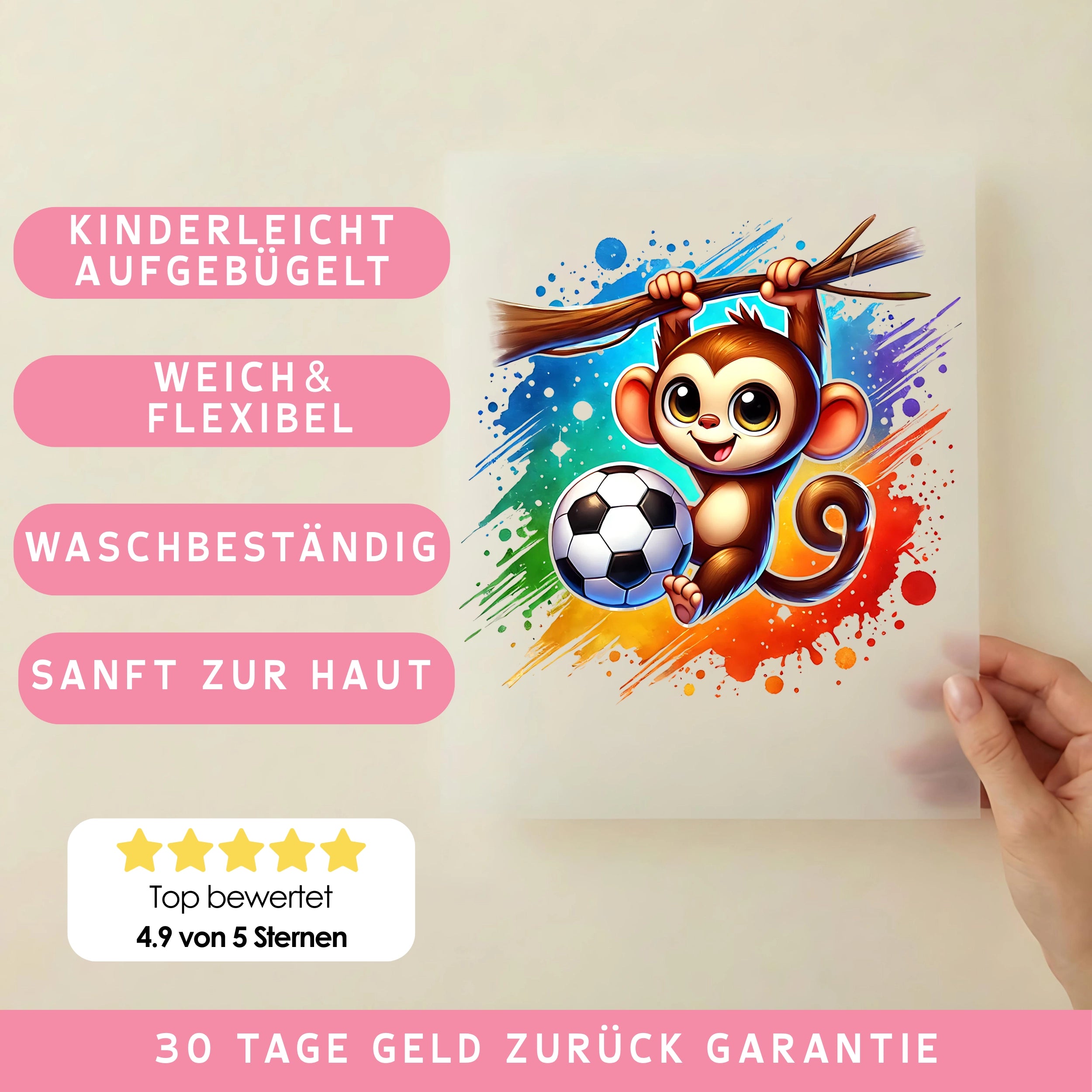 Bügelbild Fußball Affenball