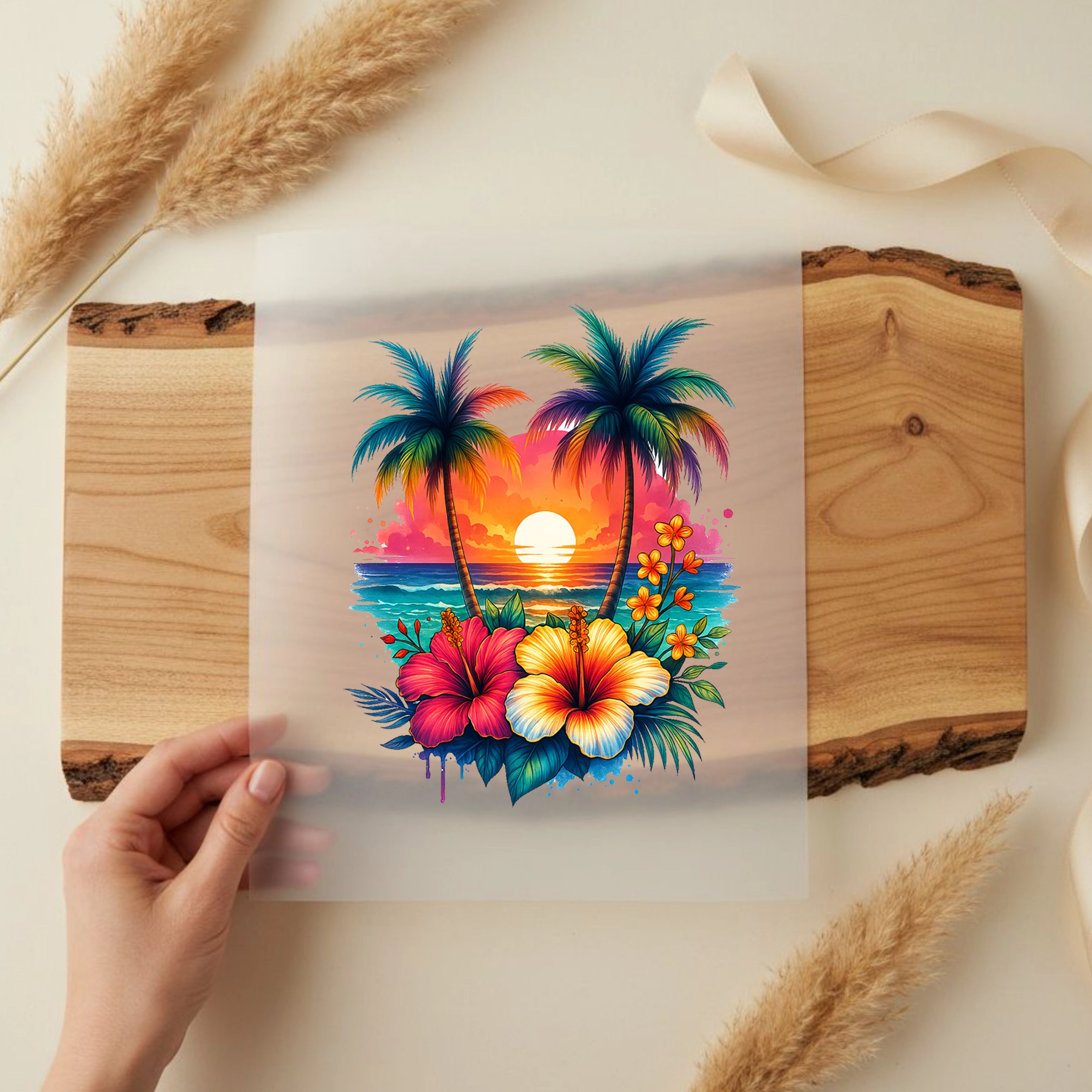 Bügelbild Sonnenuntergang im Paradies