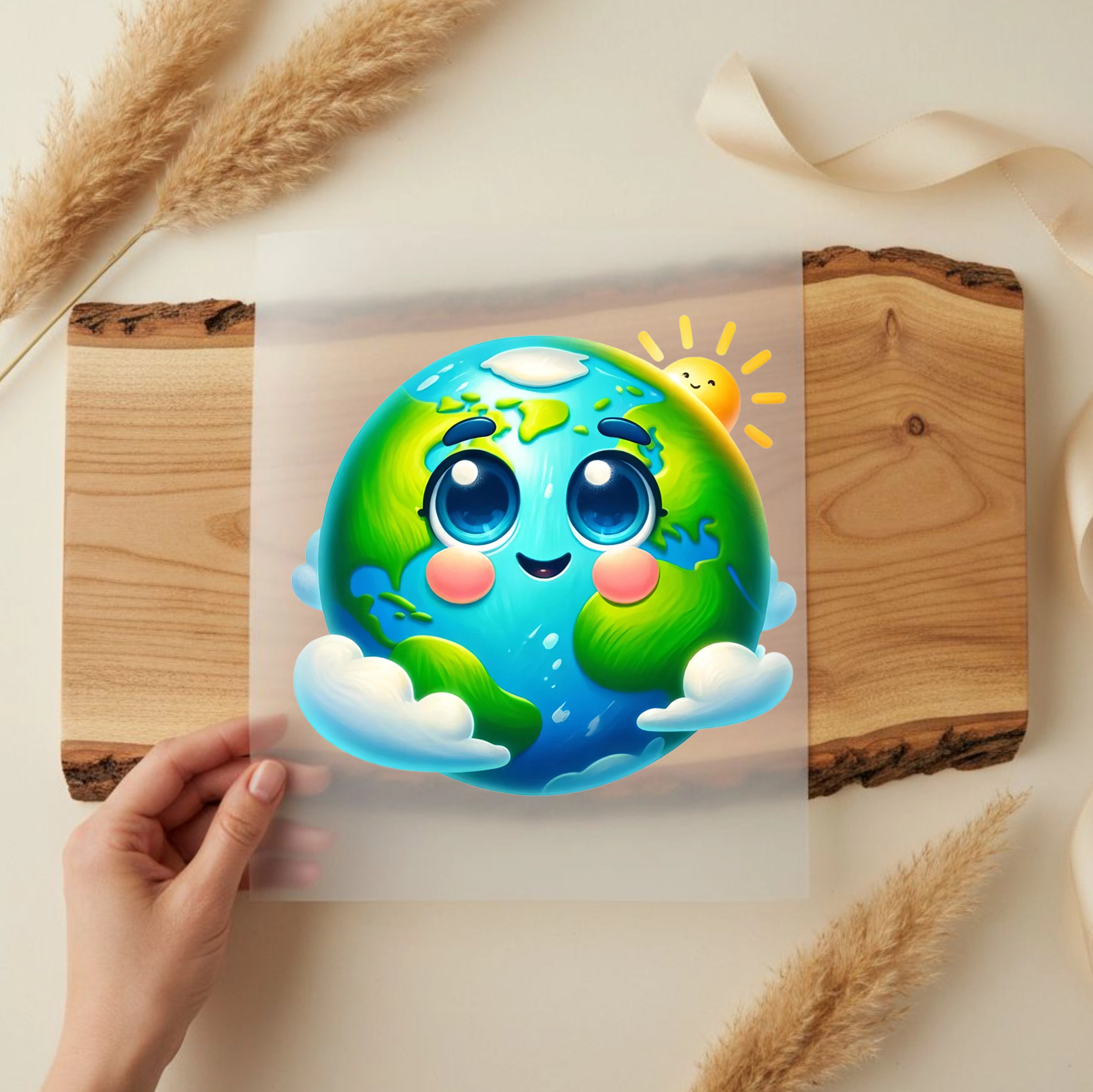 Bügelbild Glückliche Erde