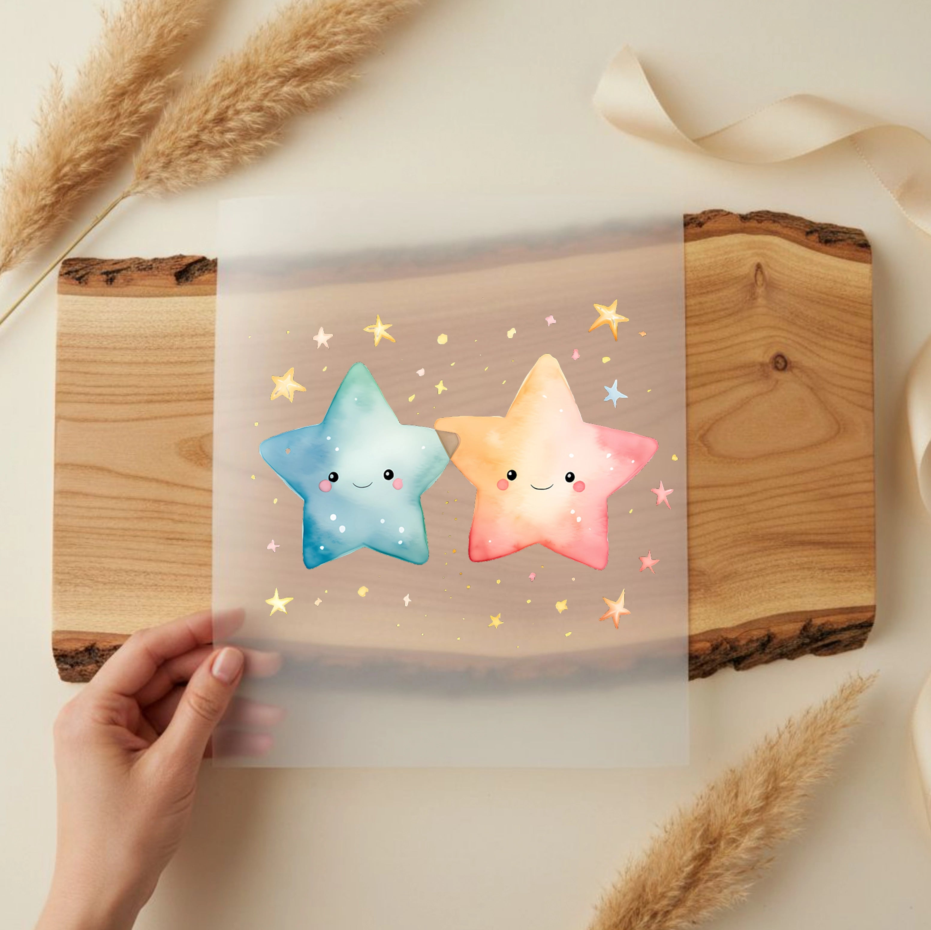 Bügelbild Sternenpaar