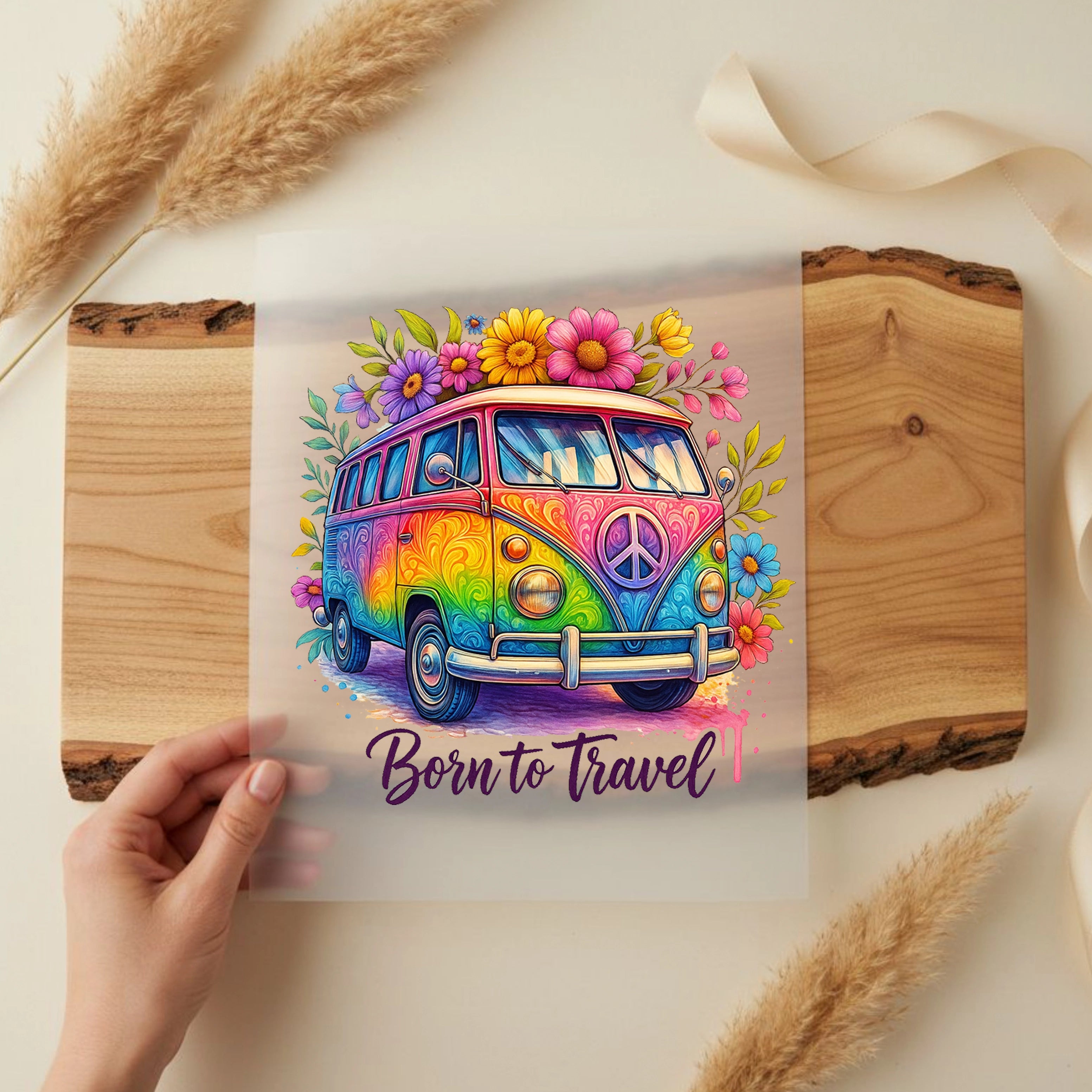 Bügelbild Camping Born to travel