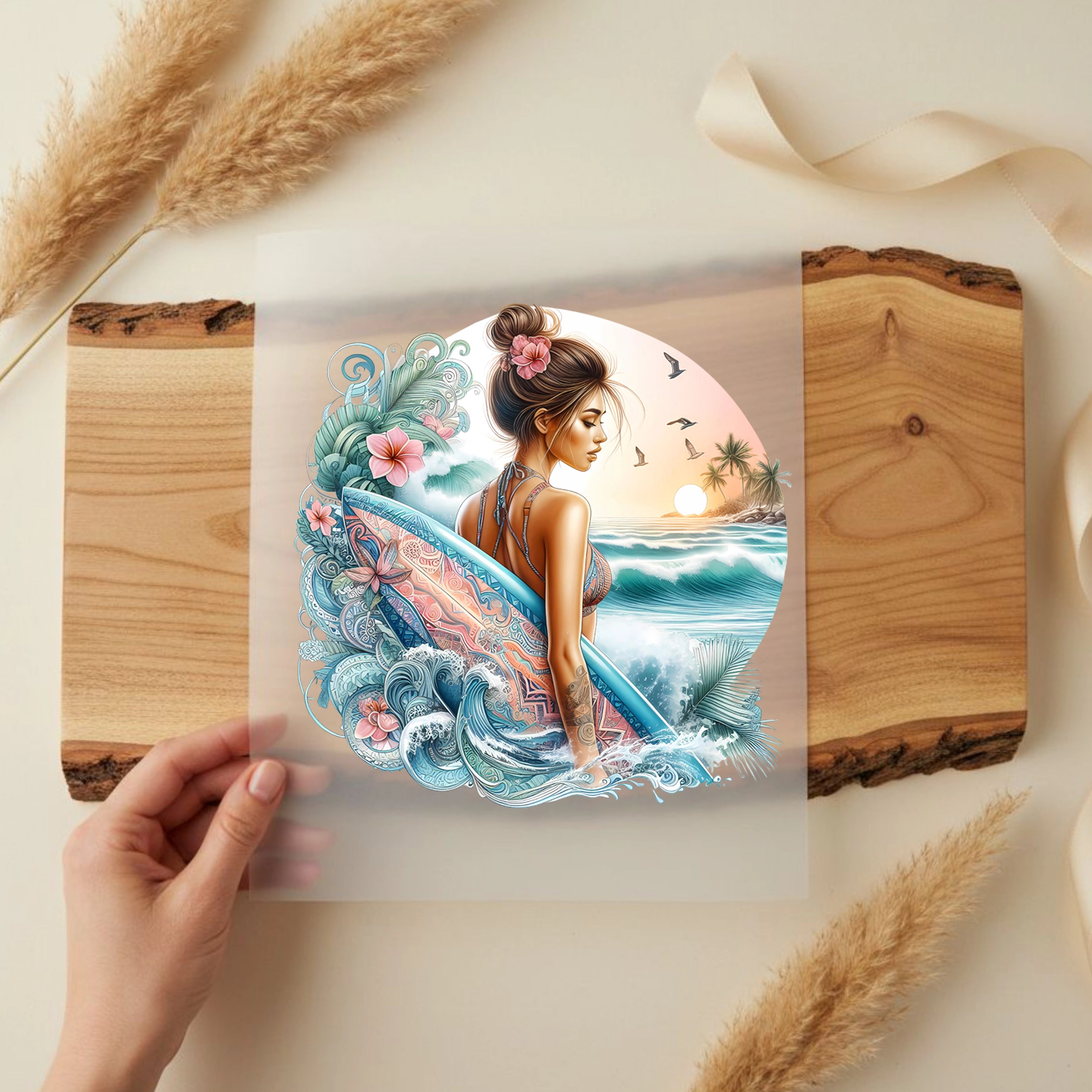 Bügelbild Surfergirl Aloha Spirit