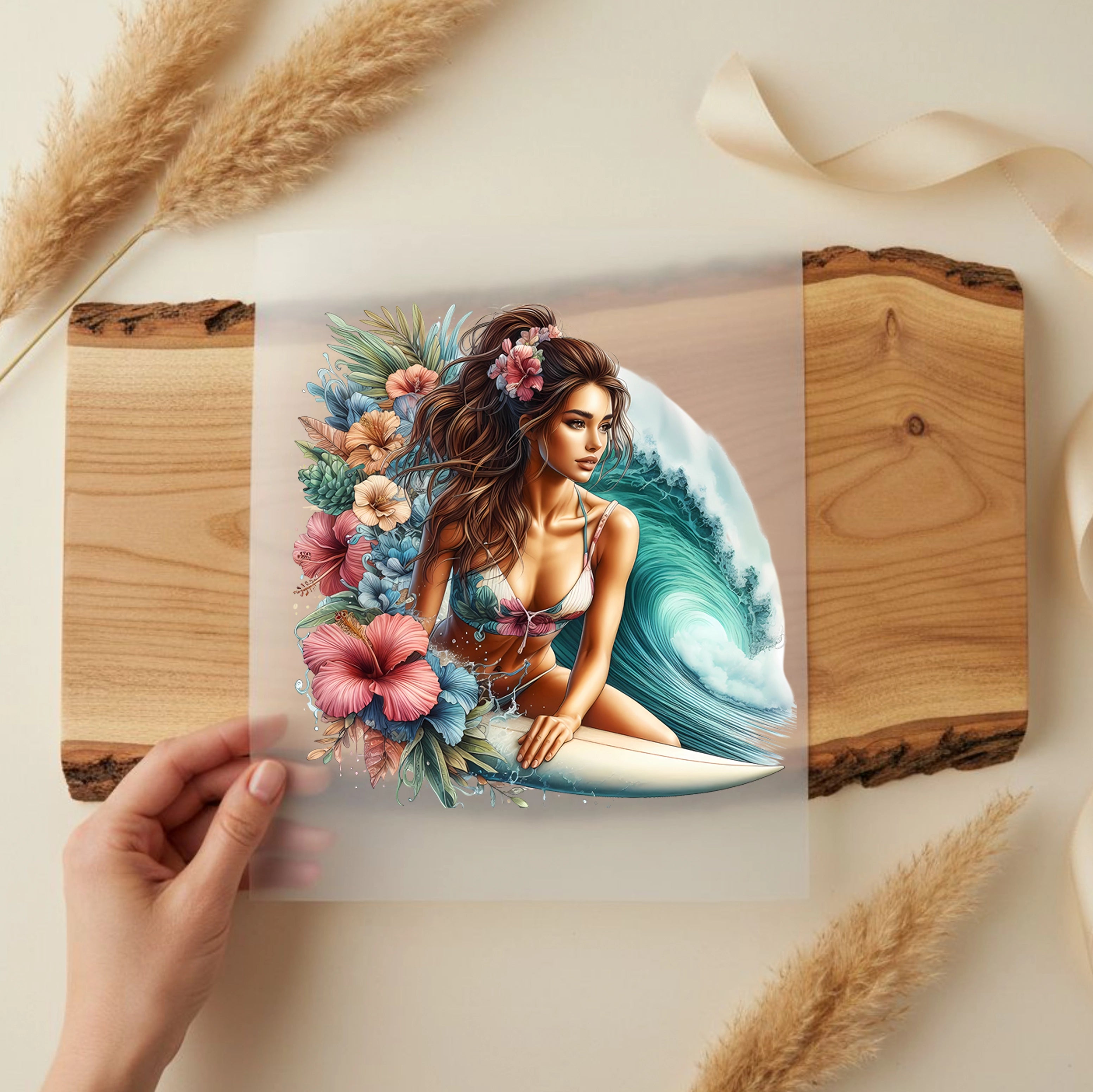 Bügelbild Wellenreiterin Aloha