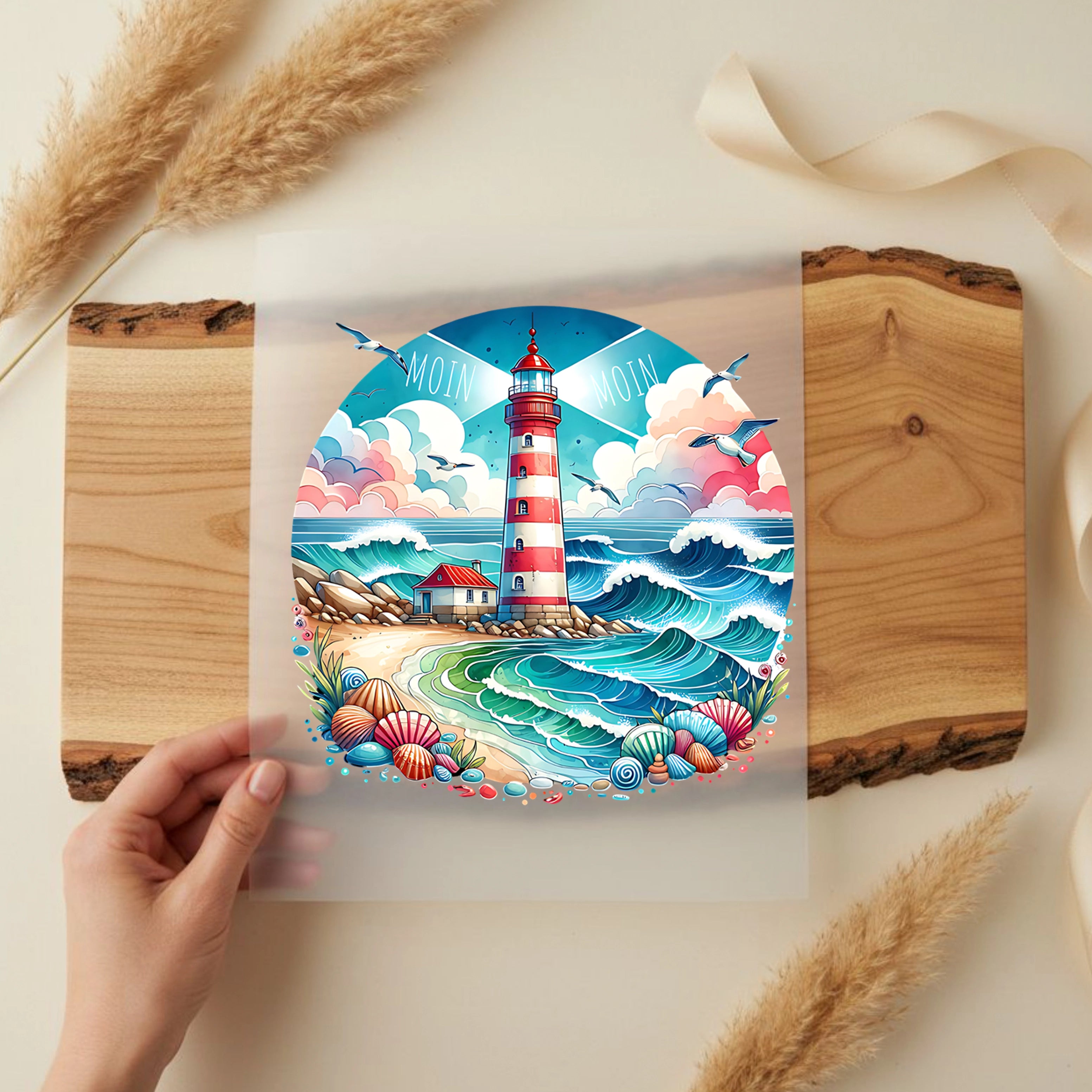 Bügelbild Leuchturm Moin Moin