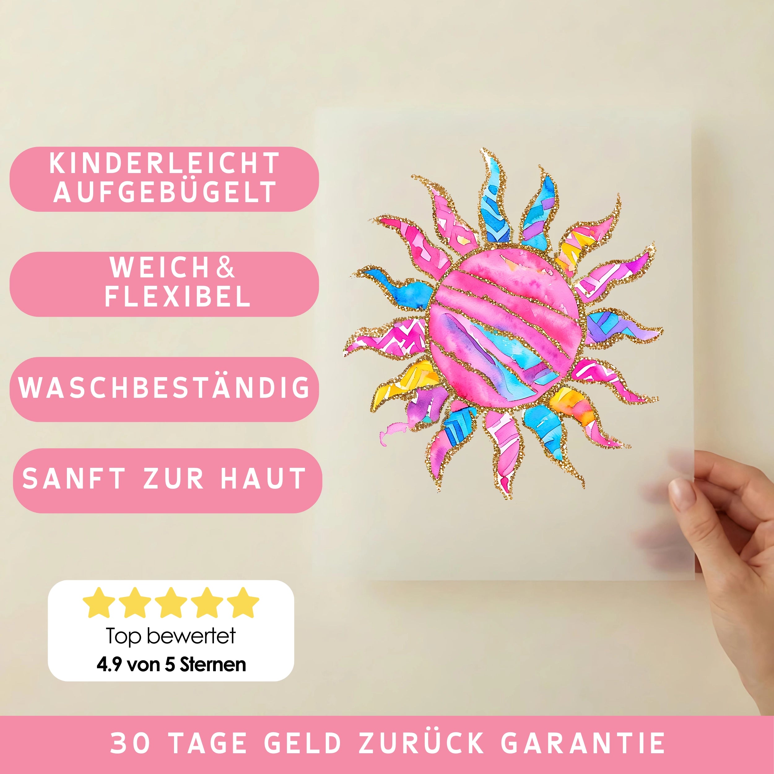 Bügelbild Pinke Sommer Sonne