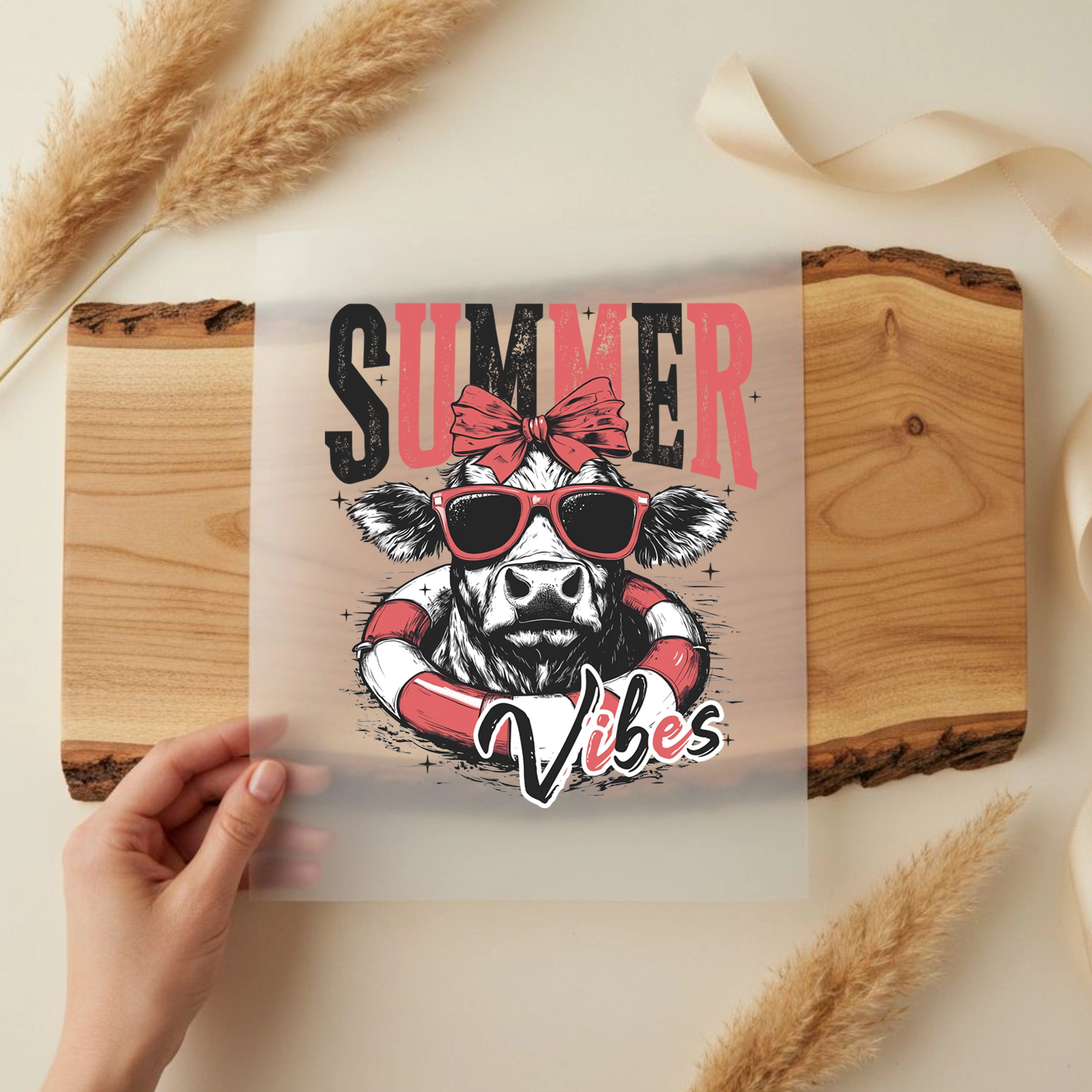 Bügelbild Summer Kuh Vibes