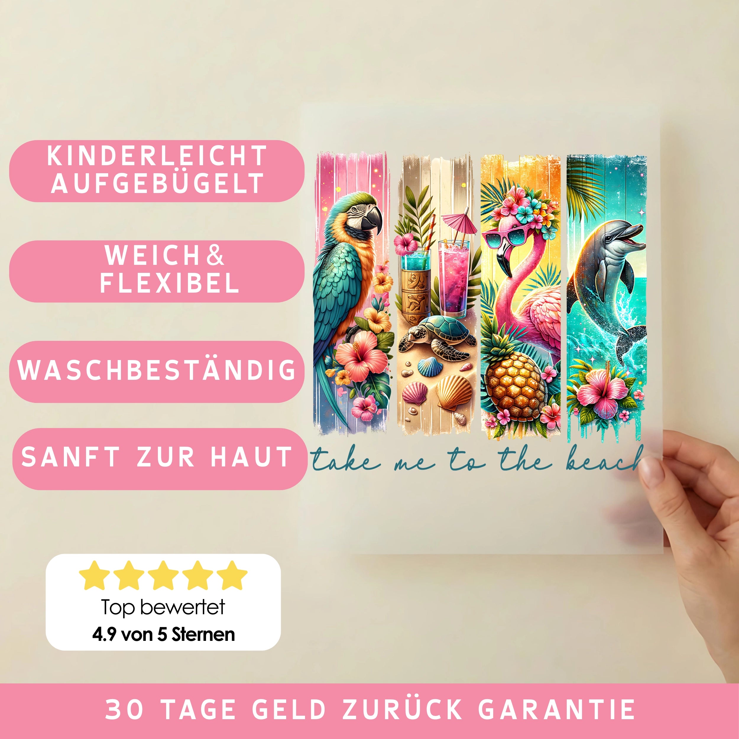 Bügelbild Tropenfreunde am Meer