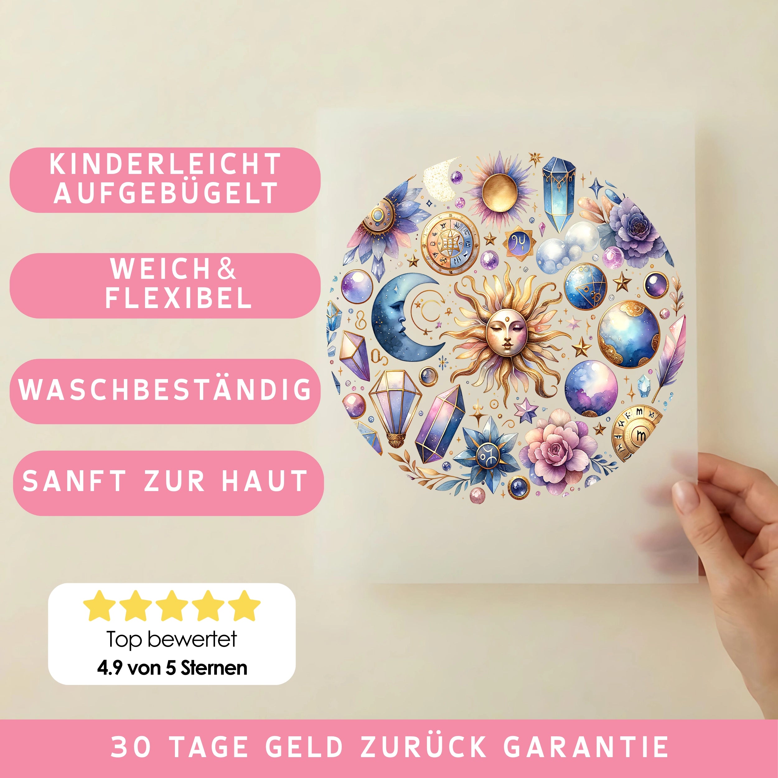 Bügelbild Sternenmagie Kreis