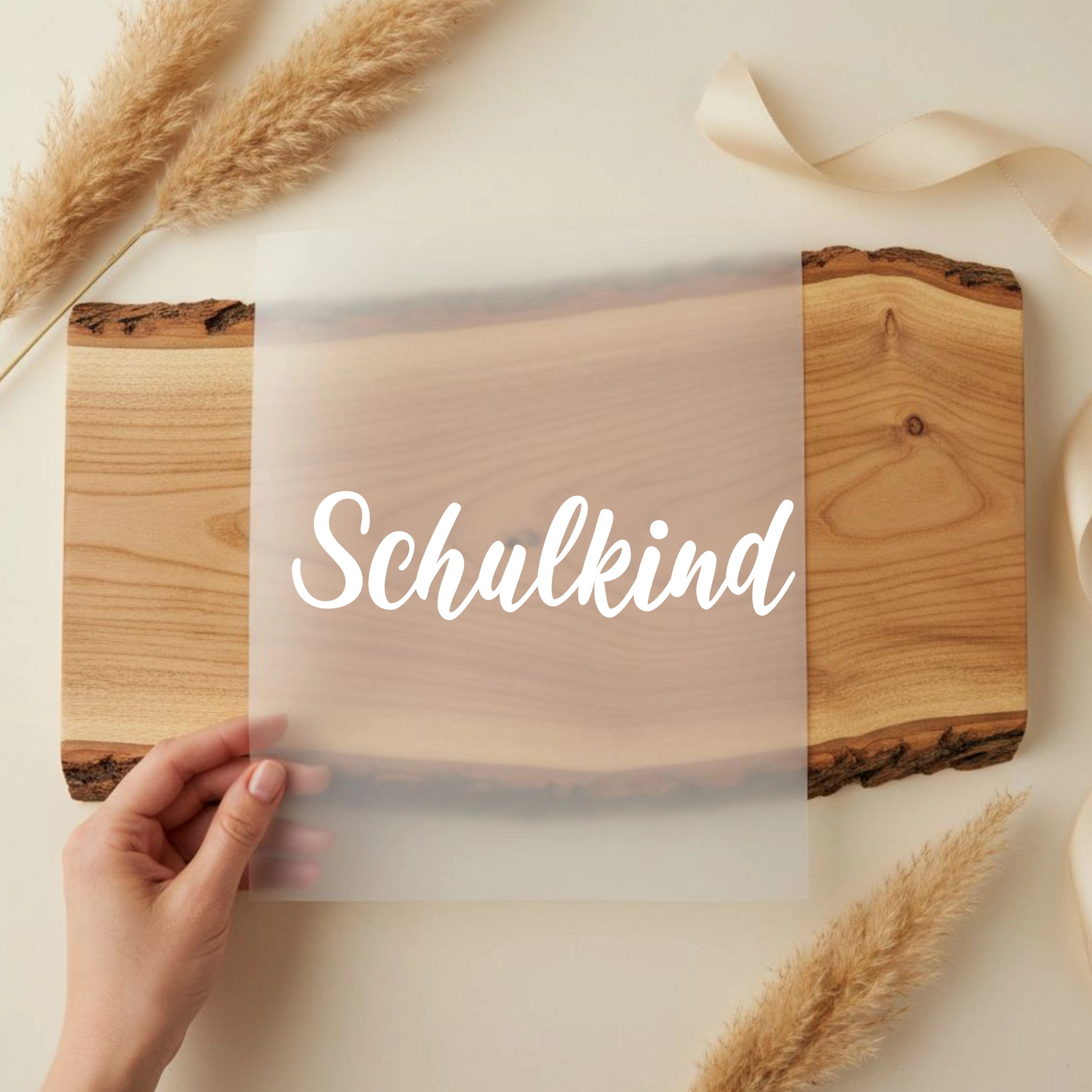 Bügelbild Schulkind Schriftzug Schreibschrift