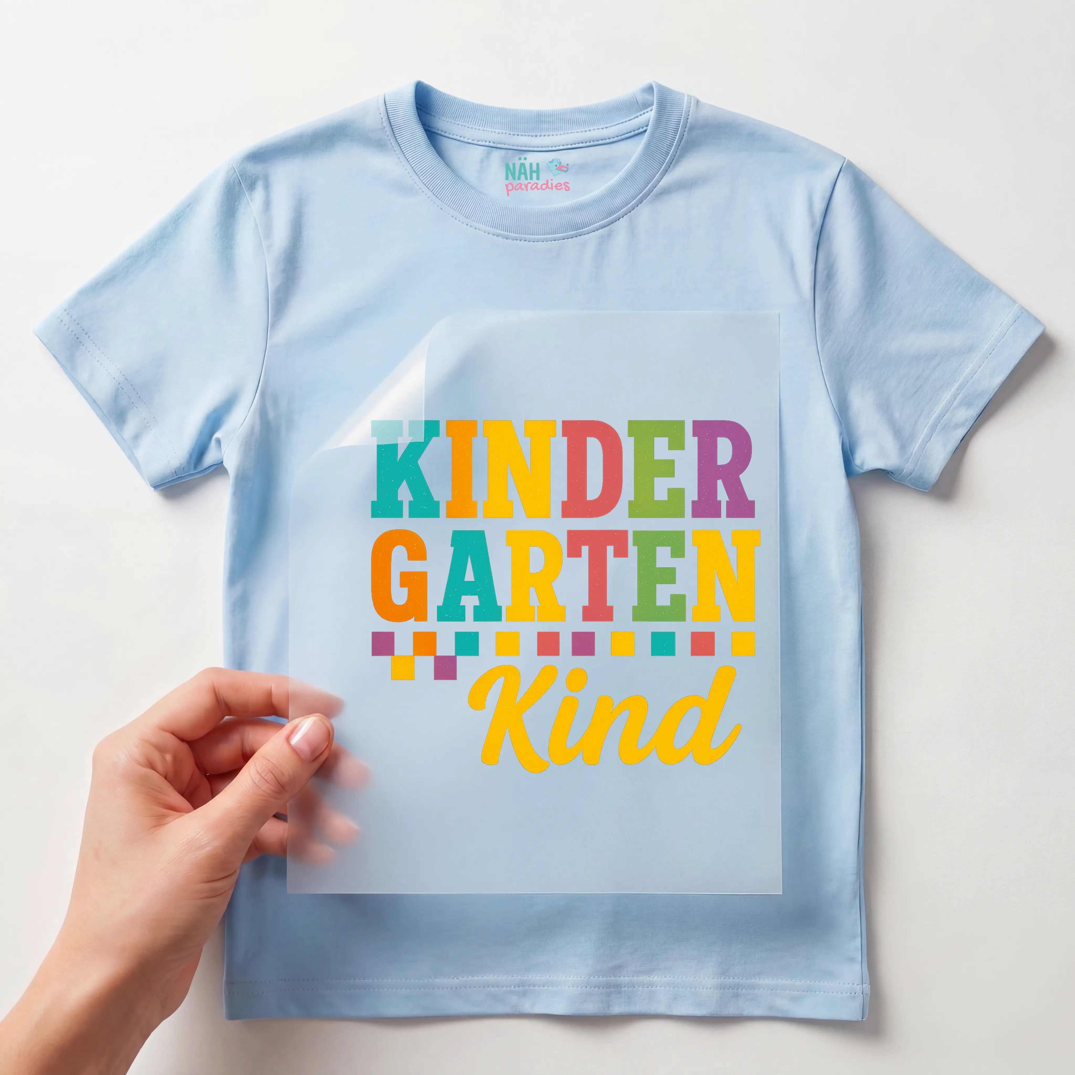 Bügelbild Kinder Garten Kind