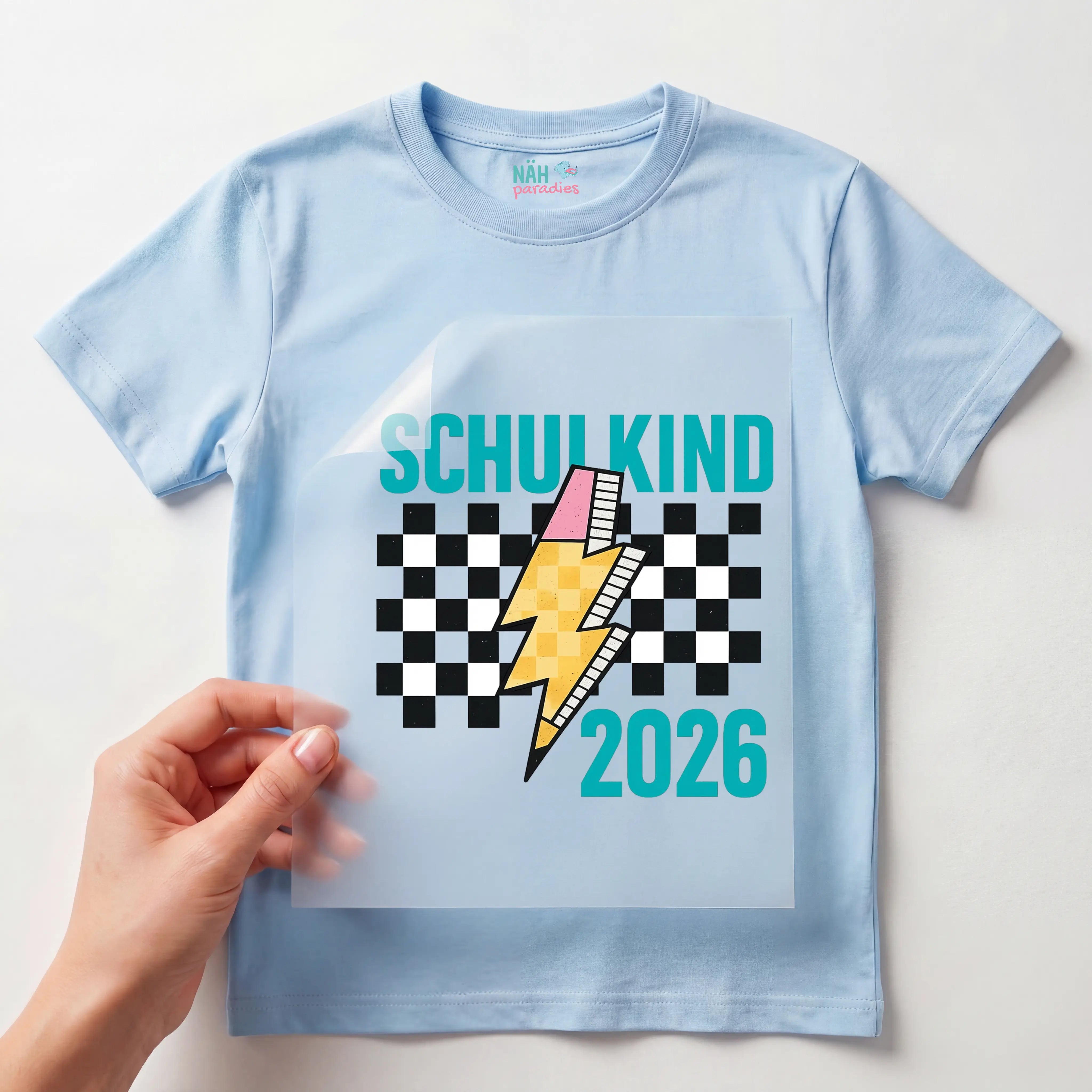 Bügelbild Schulkind 2026 Blitz