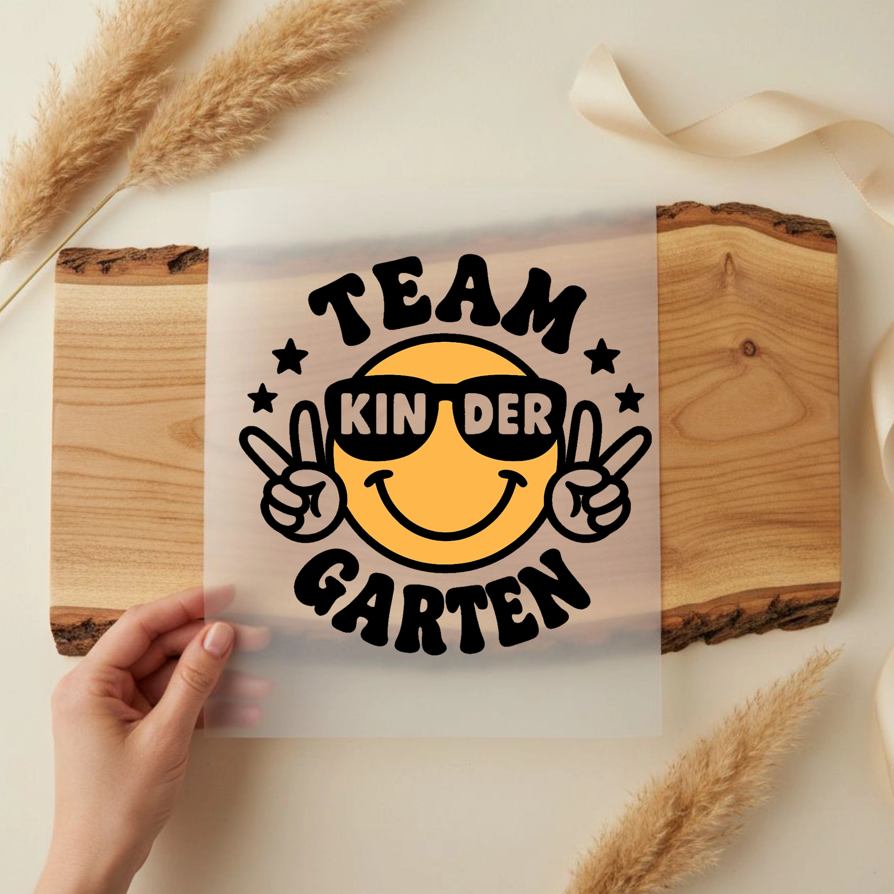 Bügelbild Team Kindergarten