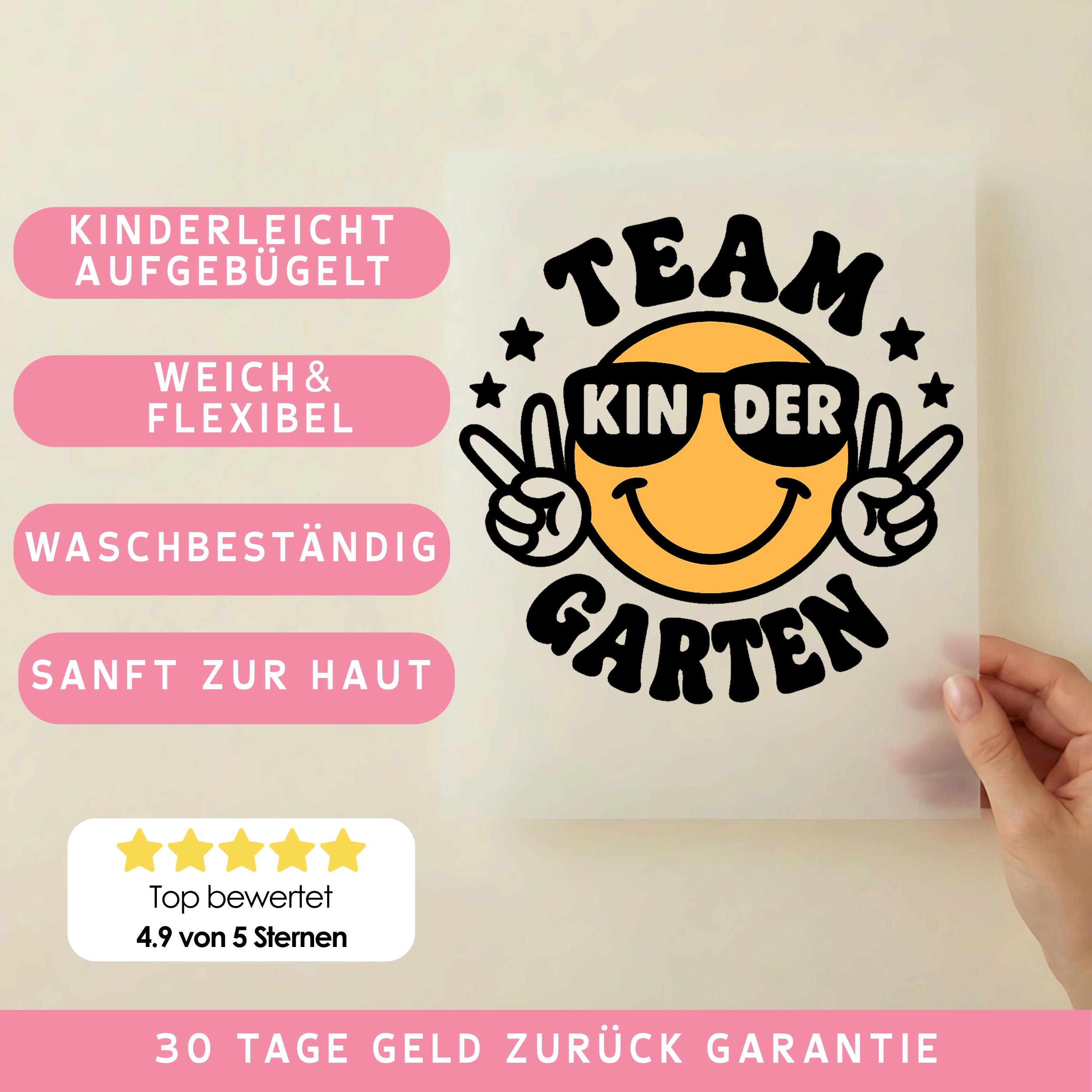 Bügelbild Team Kindergarten