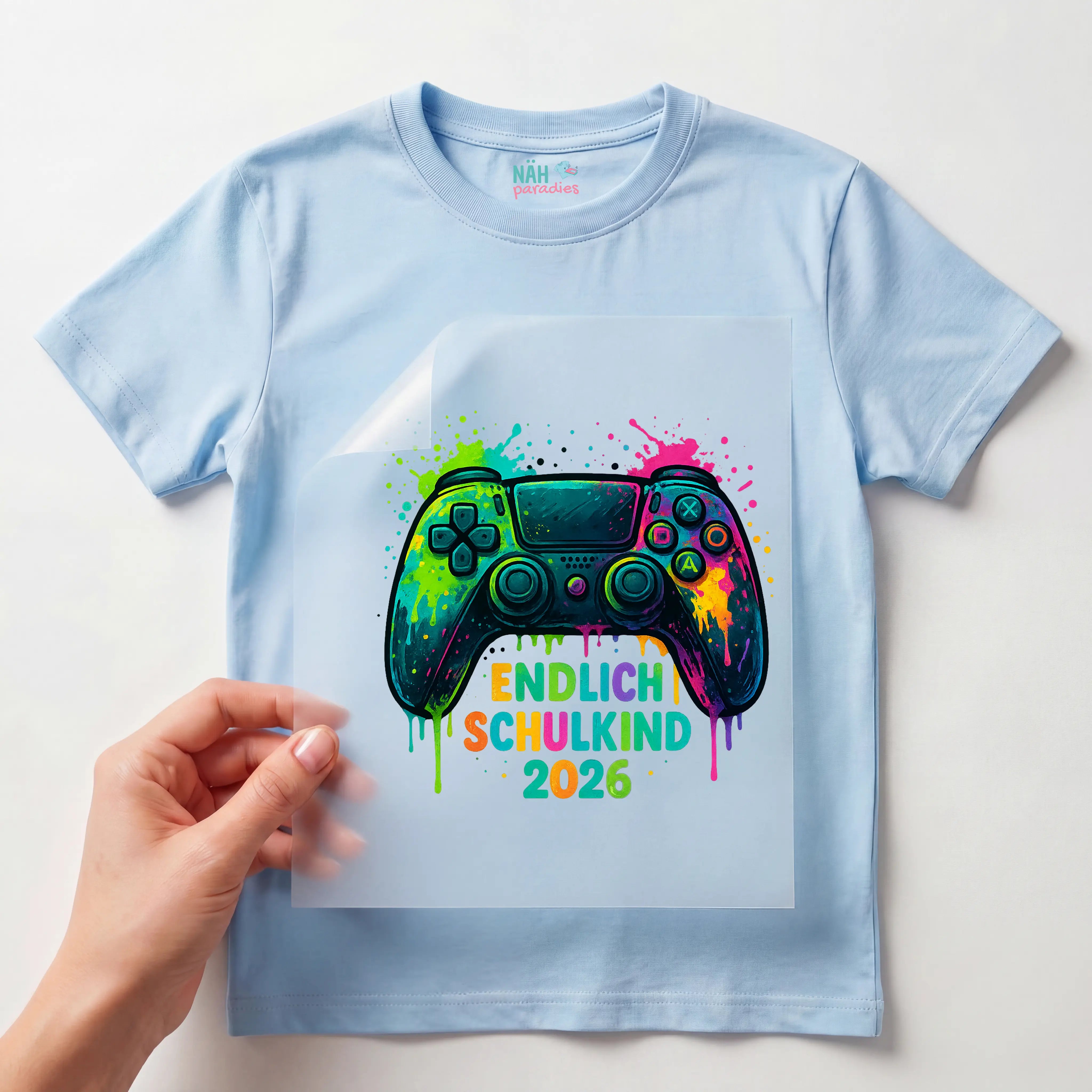 Bügelbild Endlich Schulkind Controller