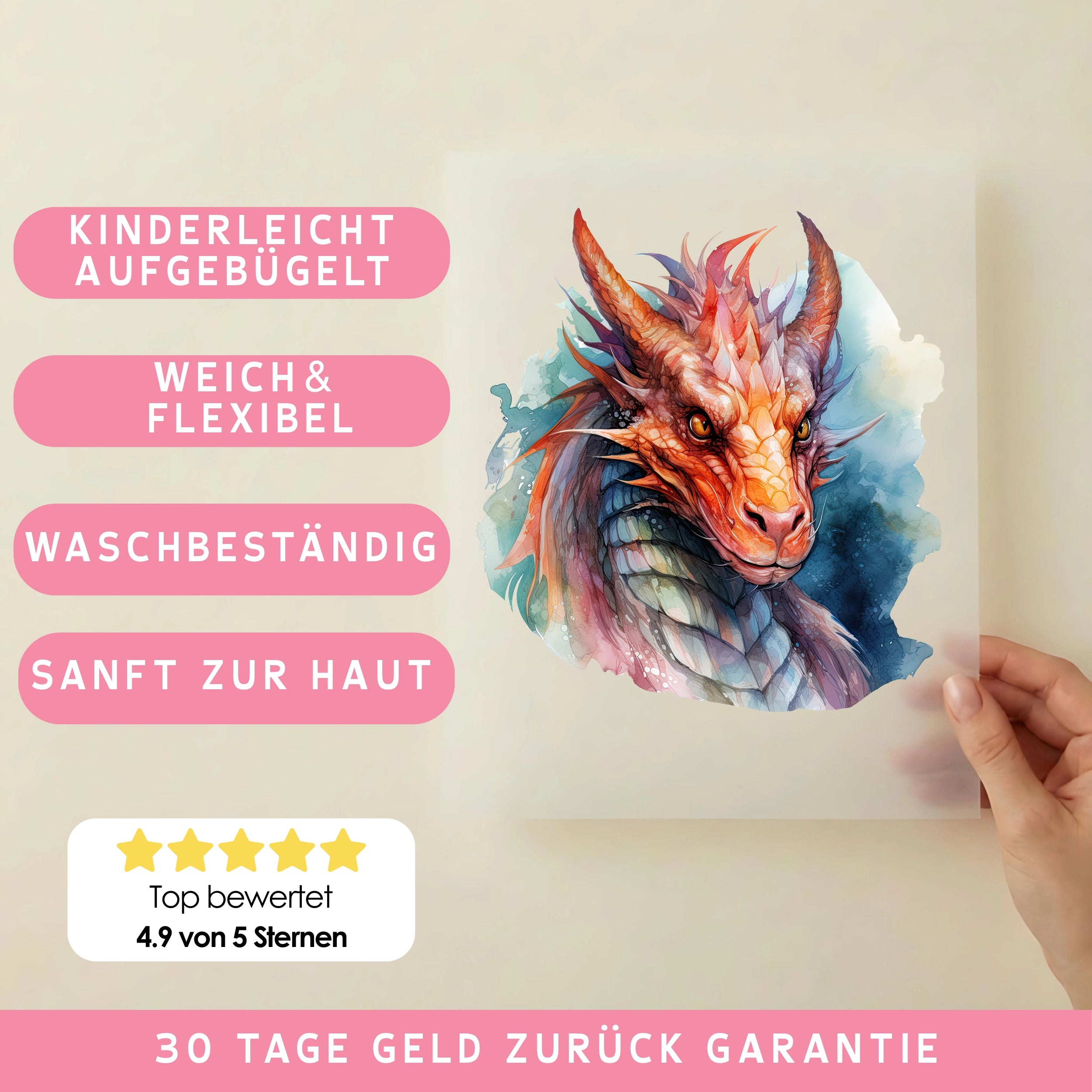 Bügelbild Drache Drakomir