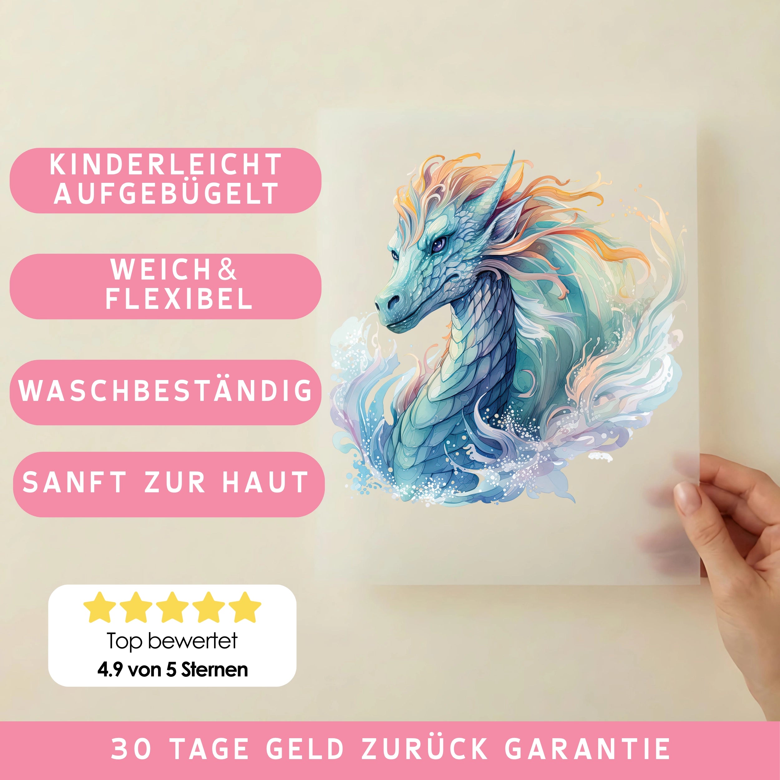Bügelbild Drache Lunea