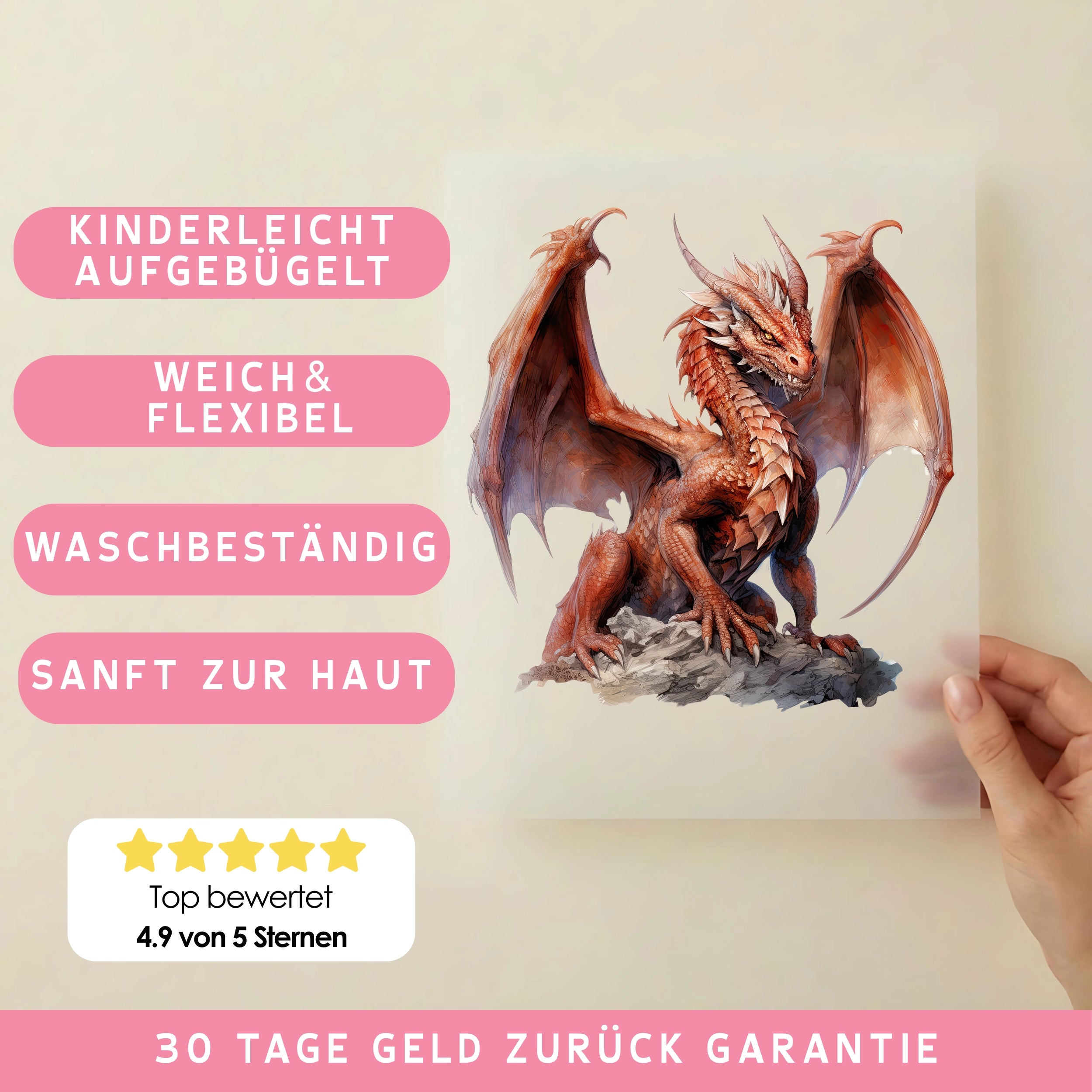Bügelbild Drache Ragon
