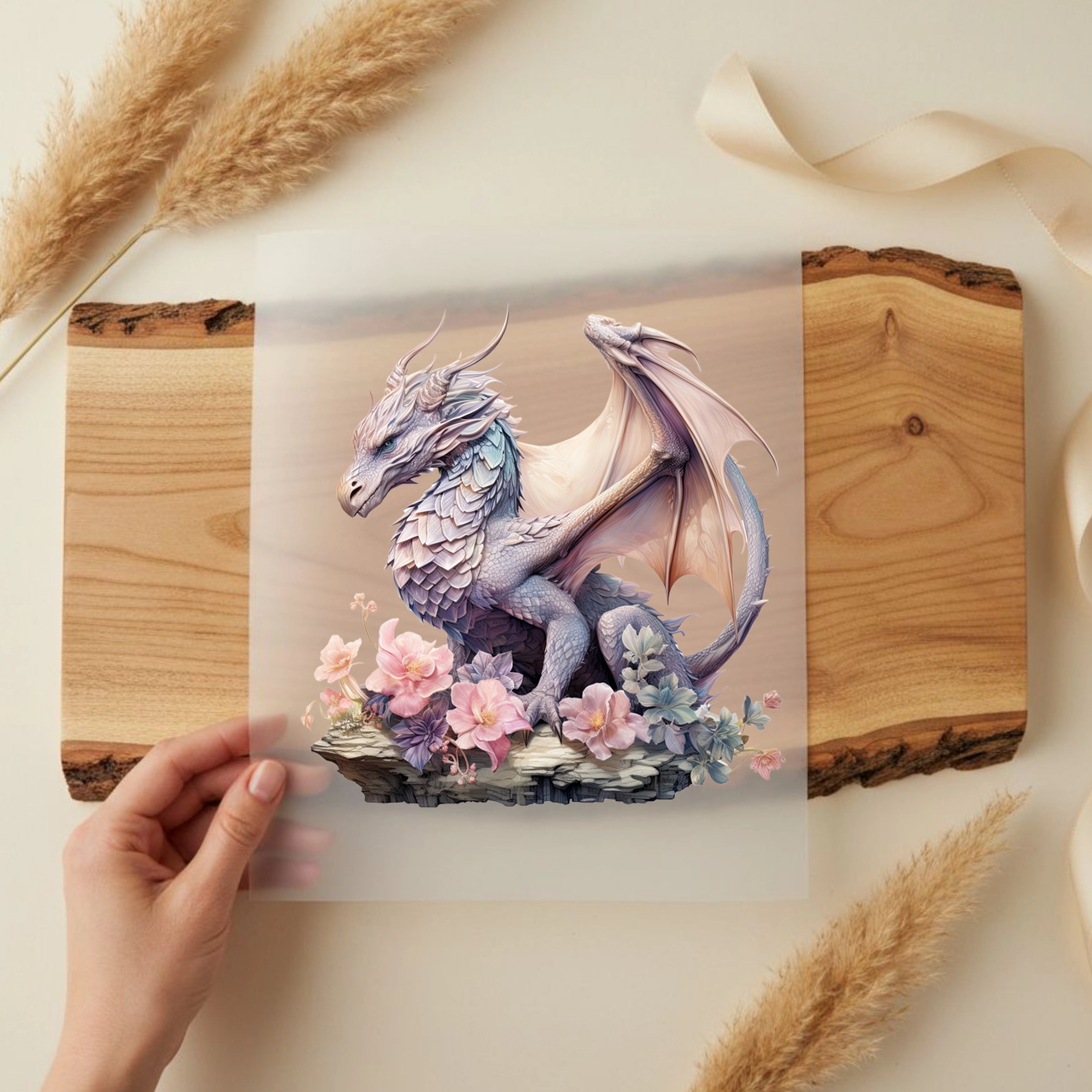 Bügelbild Drache Rubinflügel