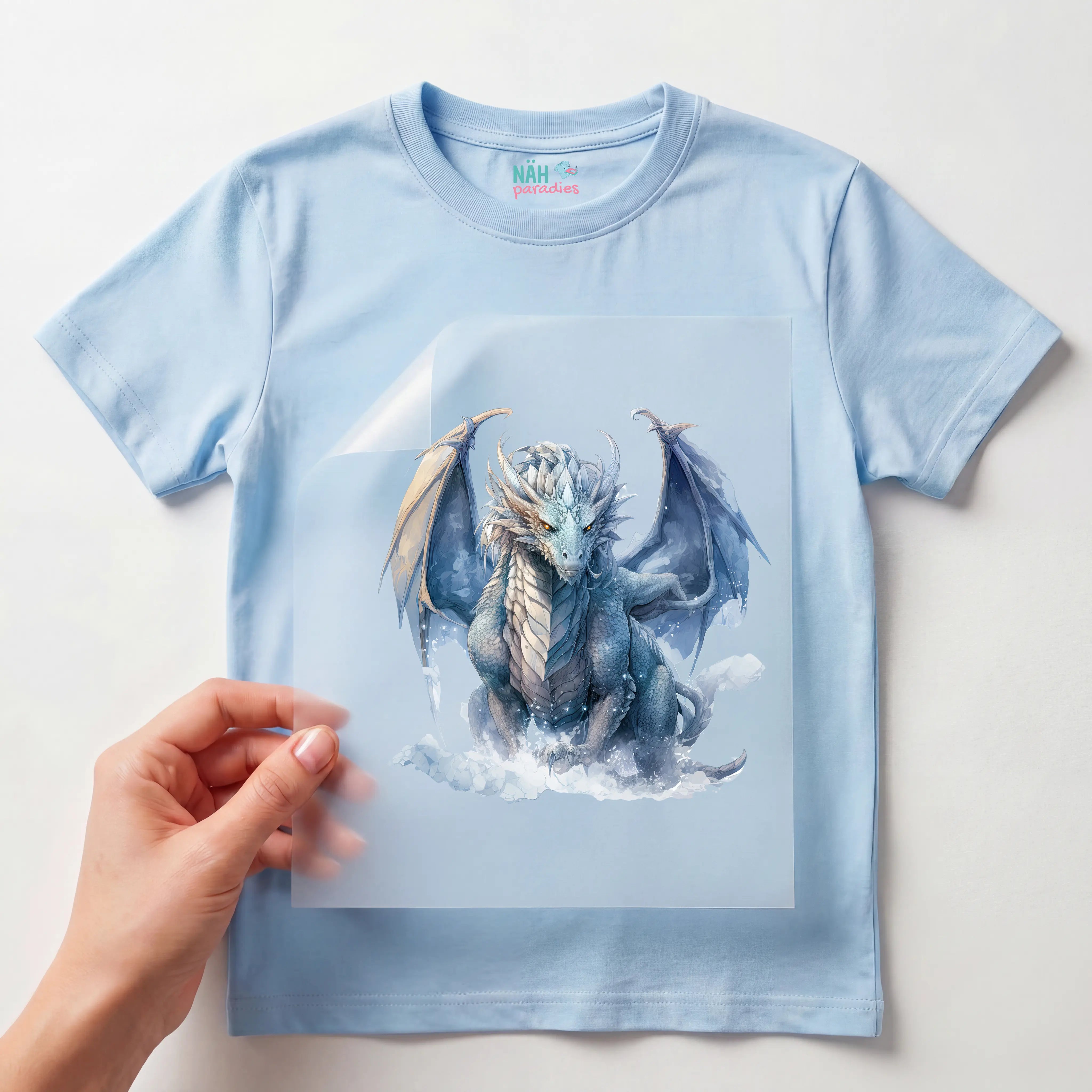 Bügelbild Drache Schneeodem