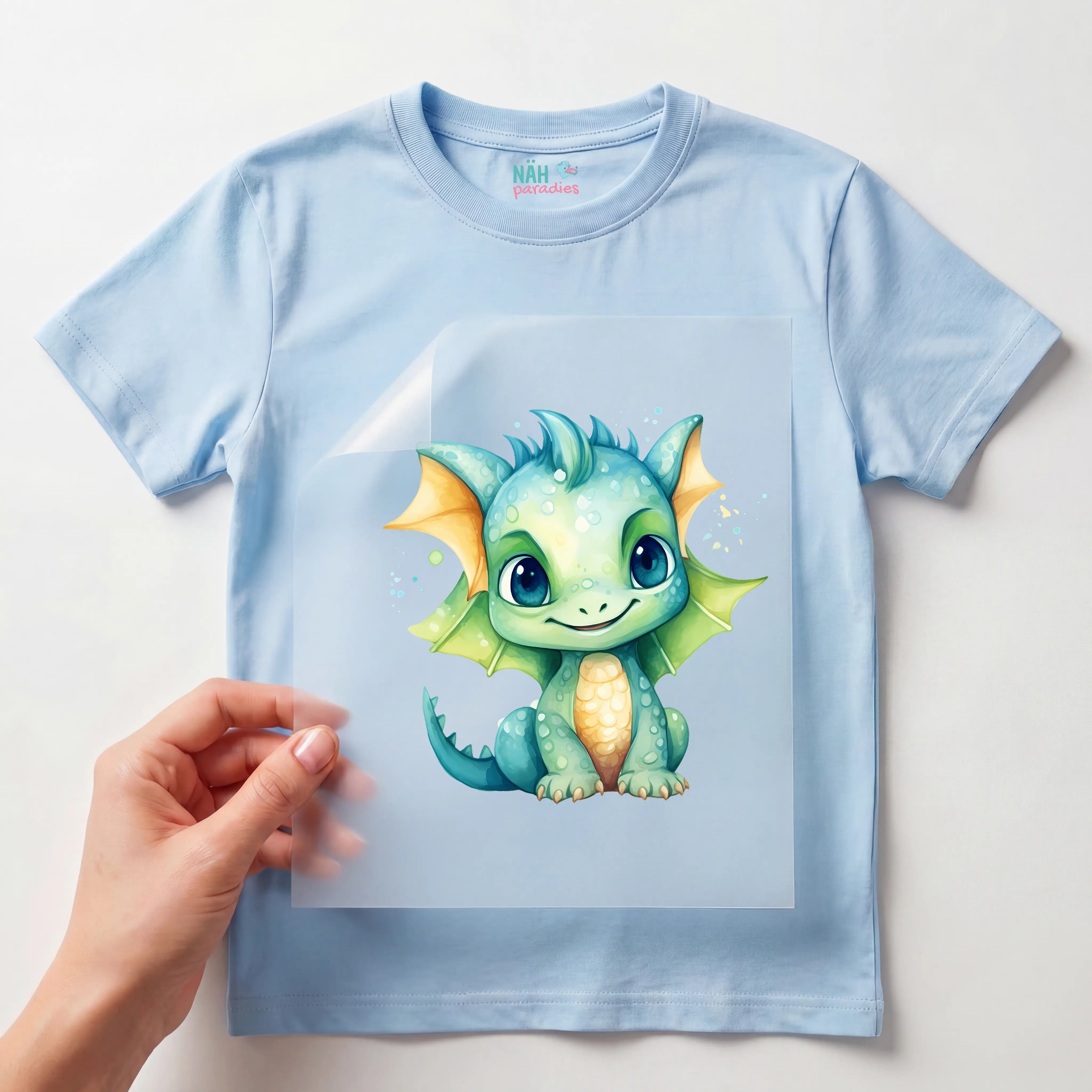 Bügelbild Drachenbaby Grün