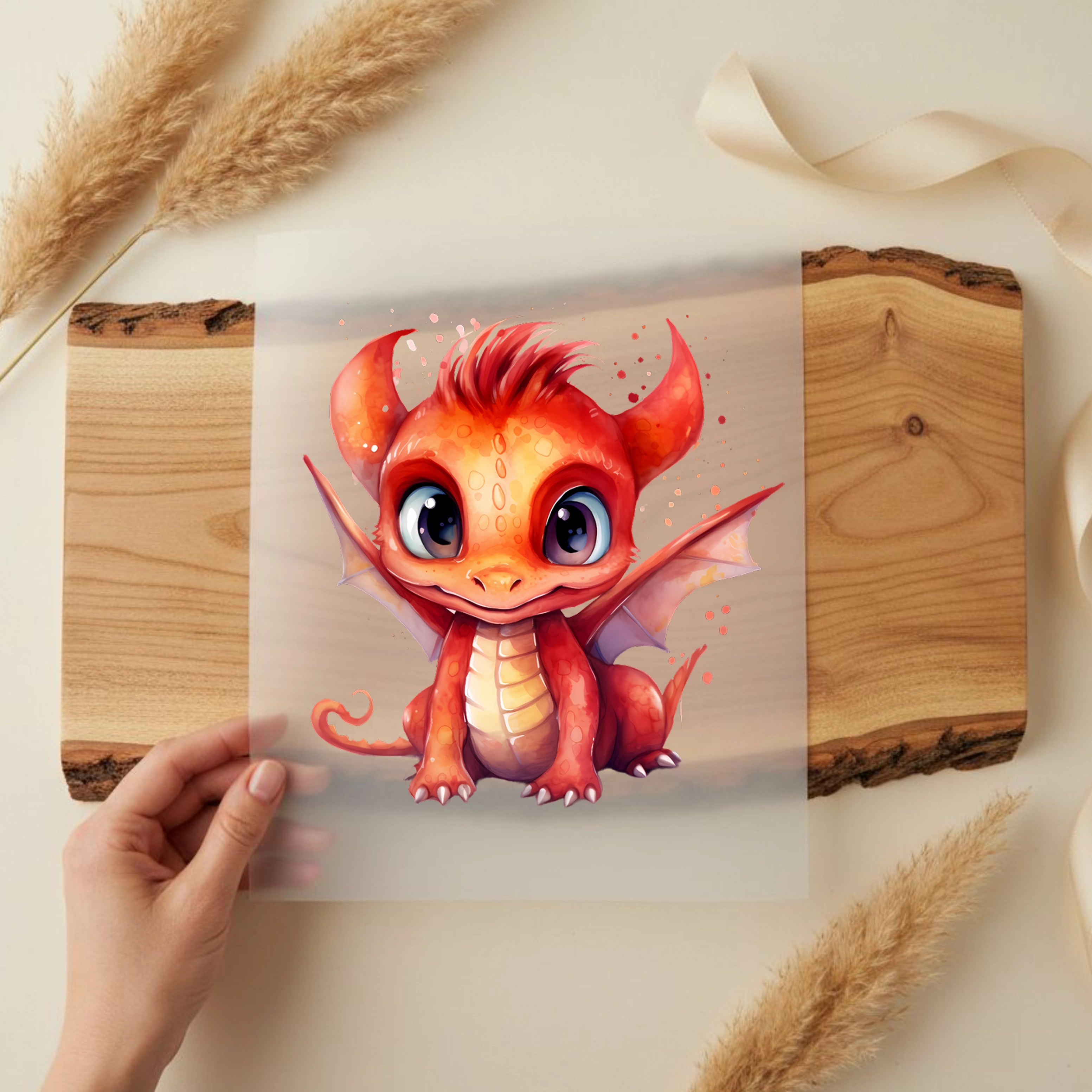 Bügelbild Drachenbaby Rot