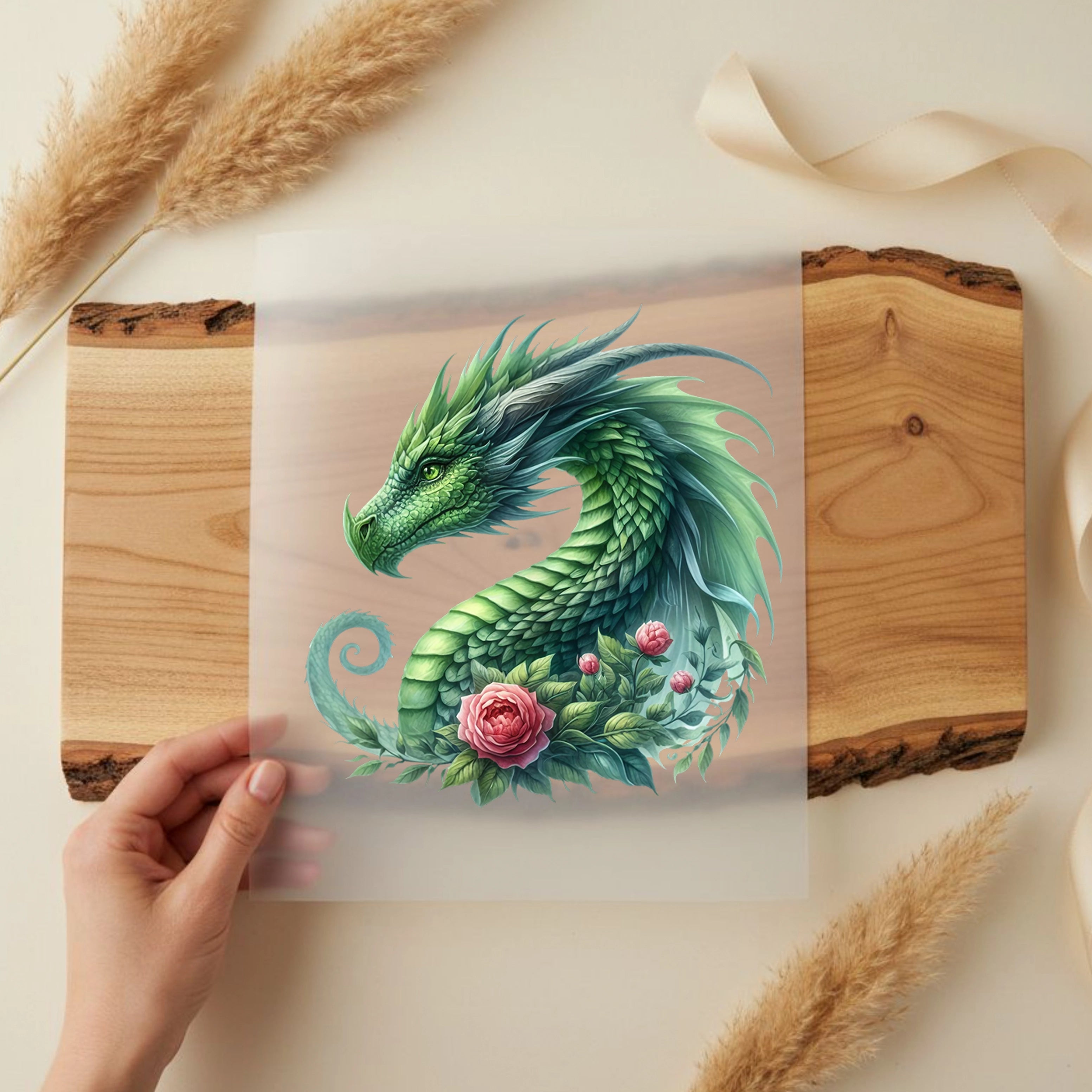 Bügelbild Drache Blütenwind Serafyn