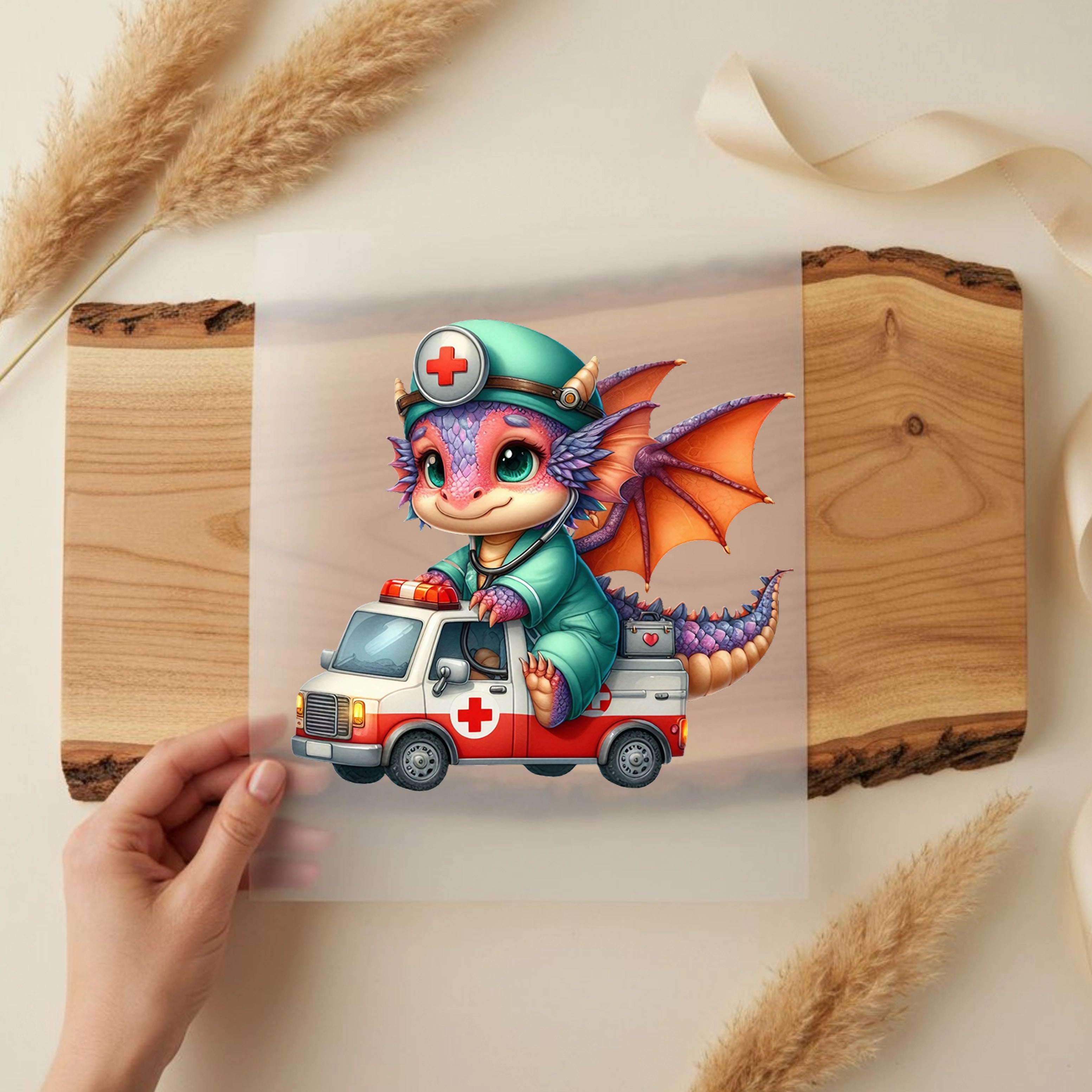 Bügelbild Drache Notfallretter Draco