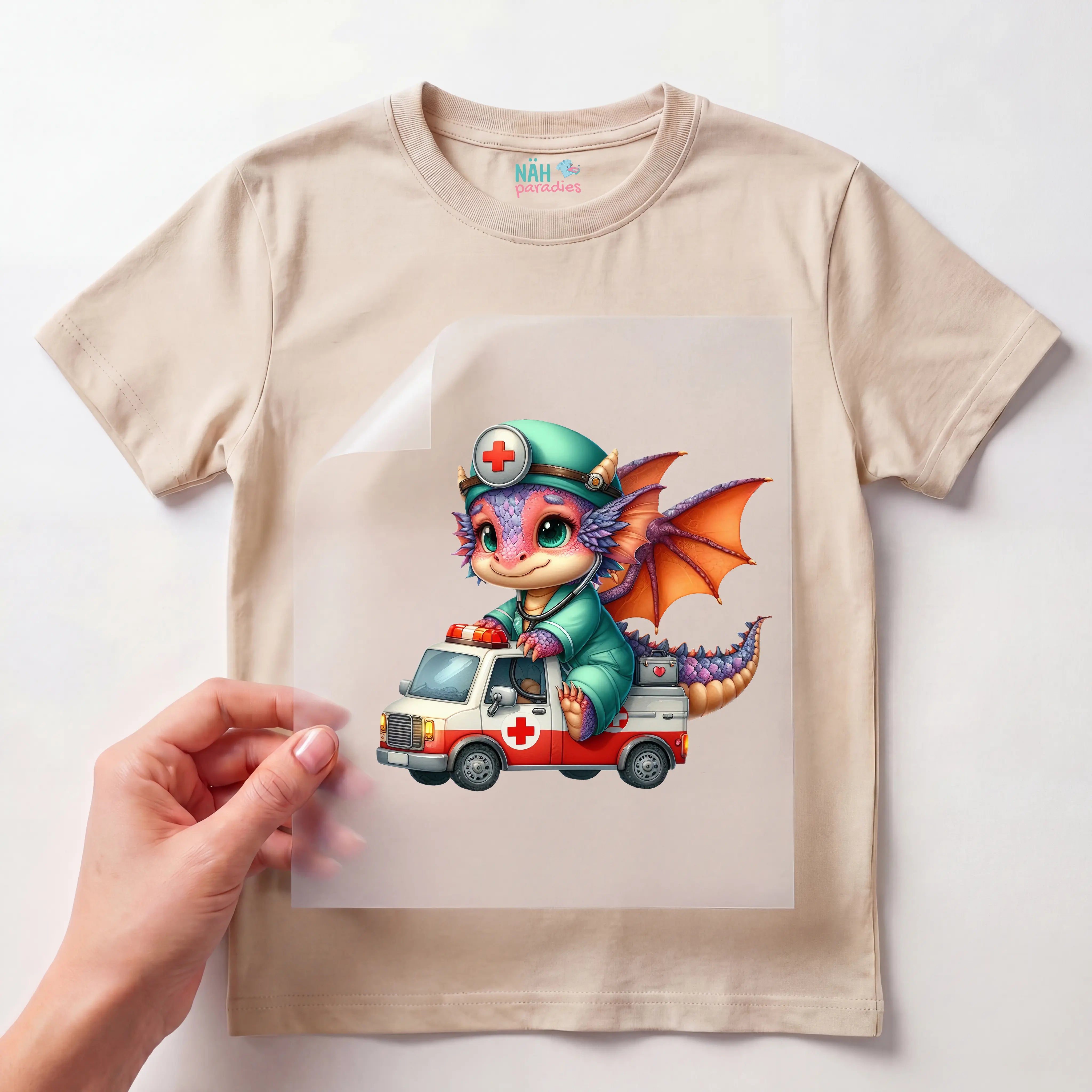 Bügelbild Drache Notfallretter Draco