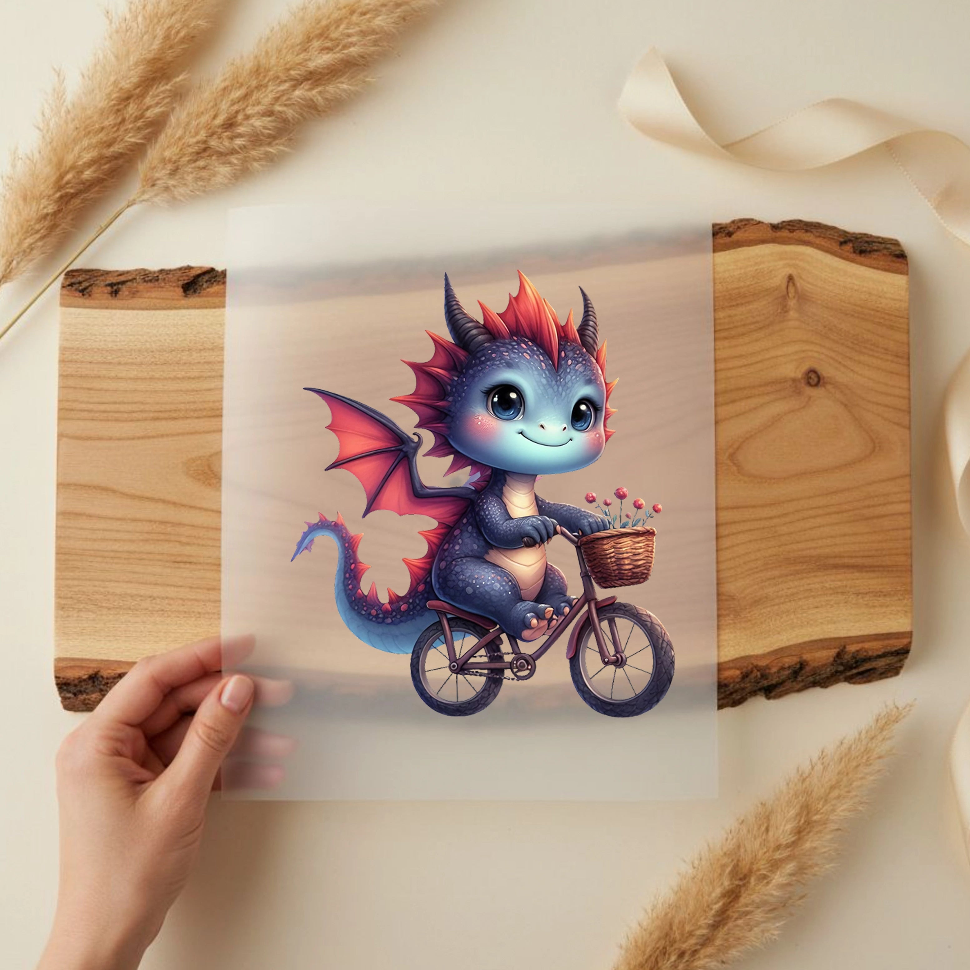 Bügelbild Fahrradheld Finn der Drache