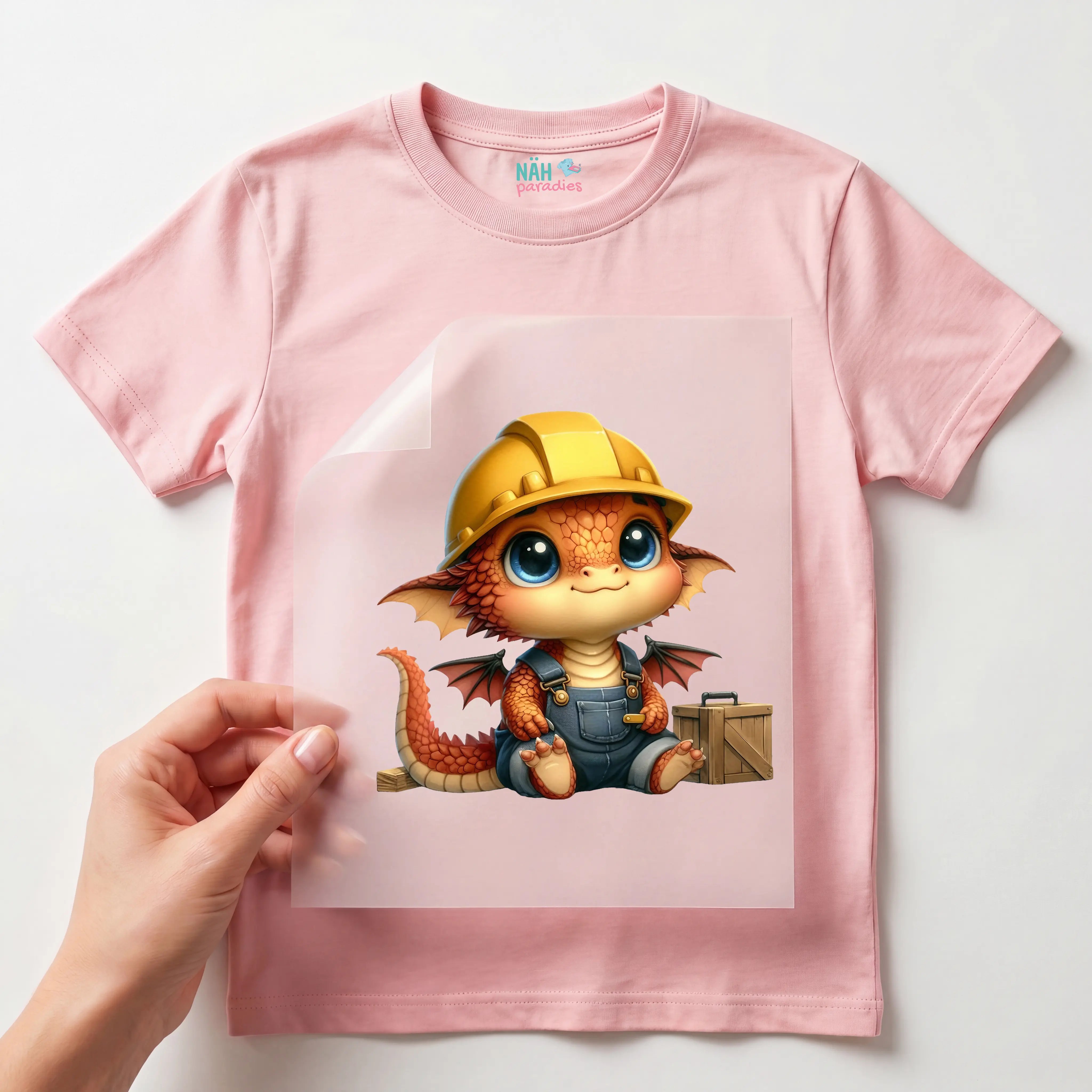 Bügelbild Drache Bauleiter Babyflamme