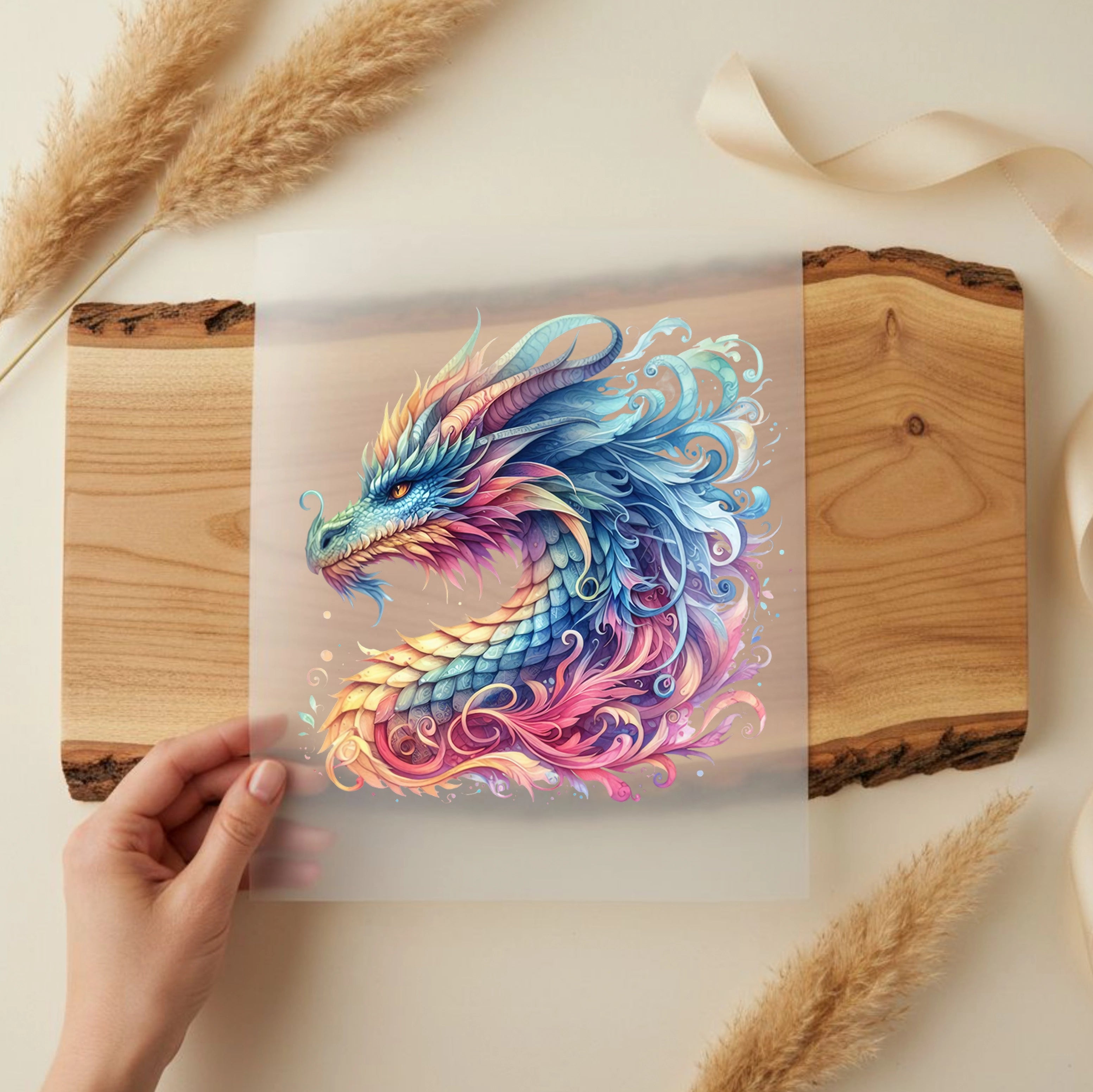 Bügelbild Drache Pastellfunke
